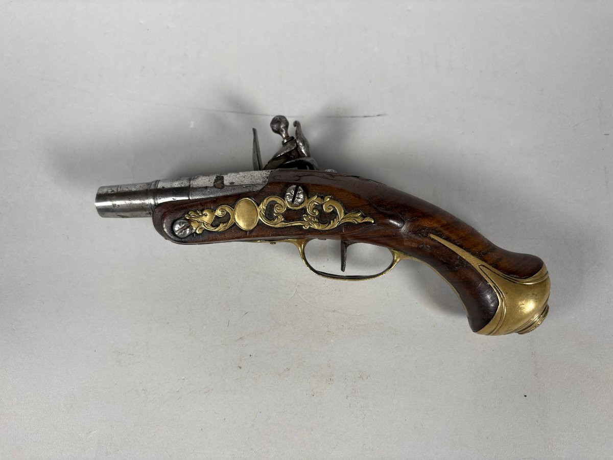 Pistolet de voyage à silex XVIIIeme siecle circa 1750-photo-2
