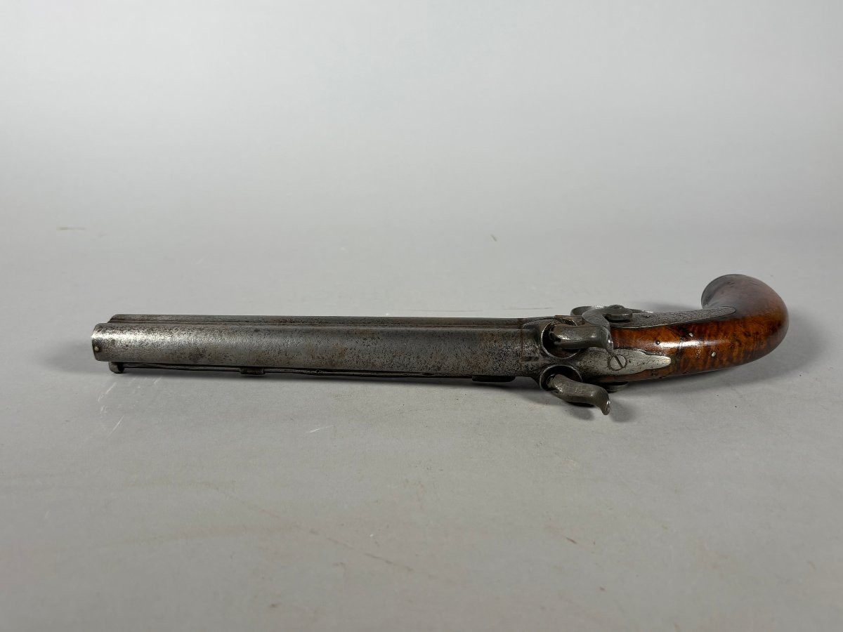 Rare 1855 Double-barreled Over-and-under Staff Officer's Pistol, 19th Century-photo-2