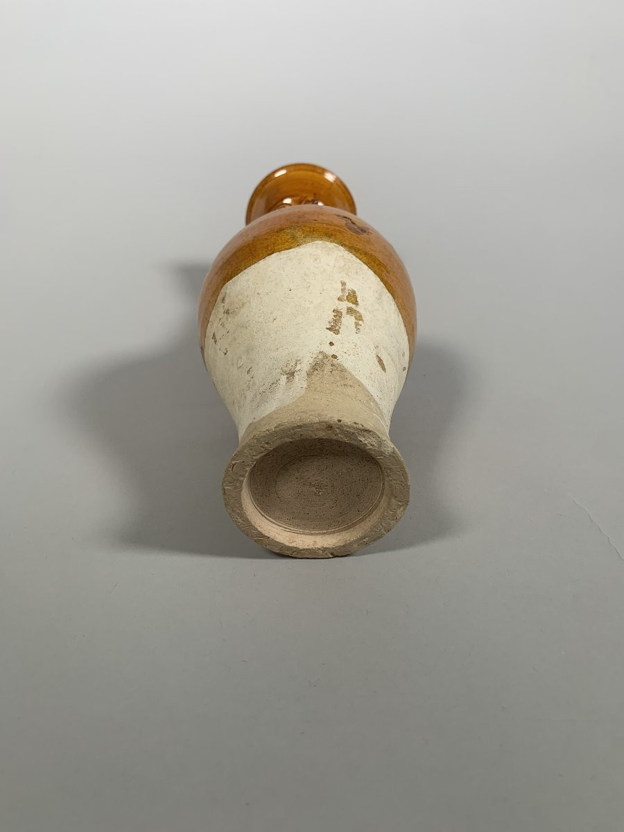 Vase  en terre cuite à glaçure ambré dynastie Tang ( 618-907 )-photo-5