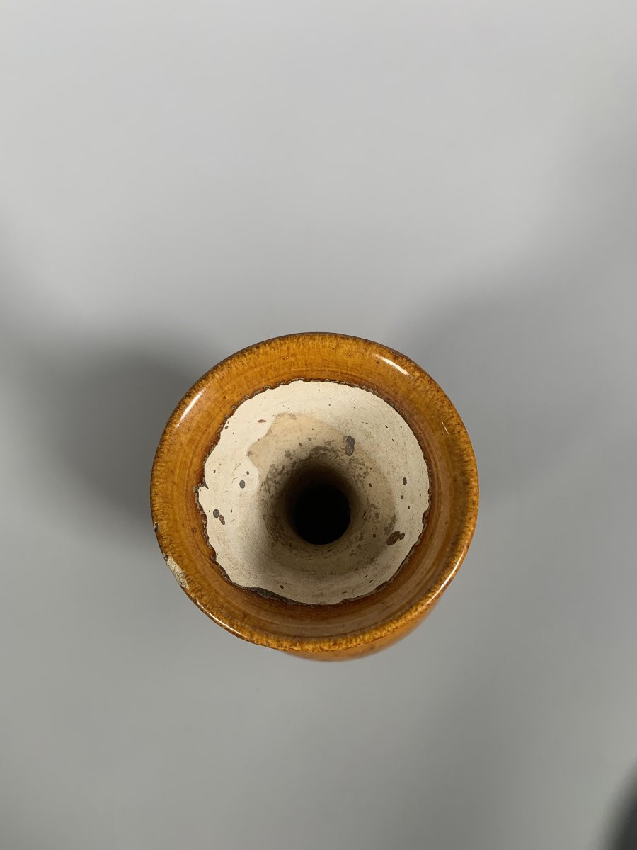 Vase  en terre cuite à glaçure ambré dynastie Tang ( 618-907 )-photo-6