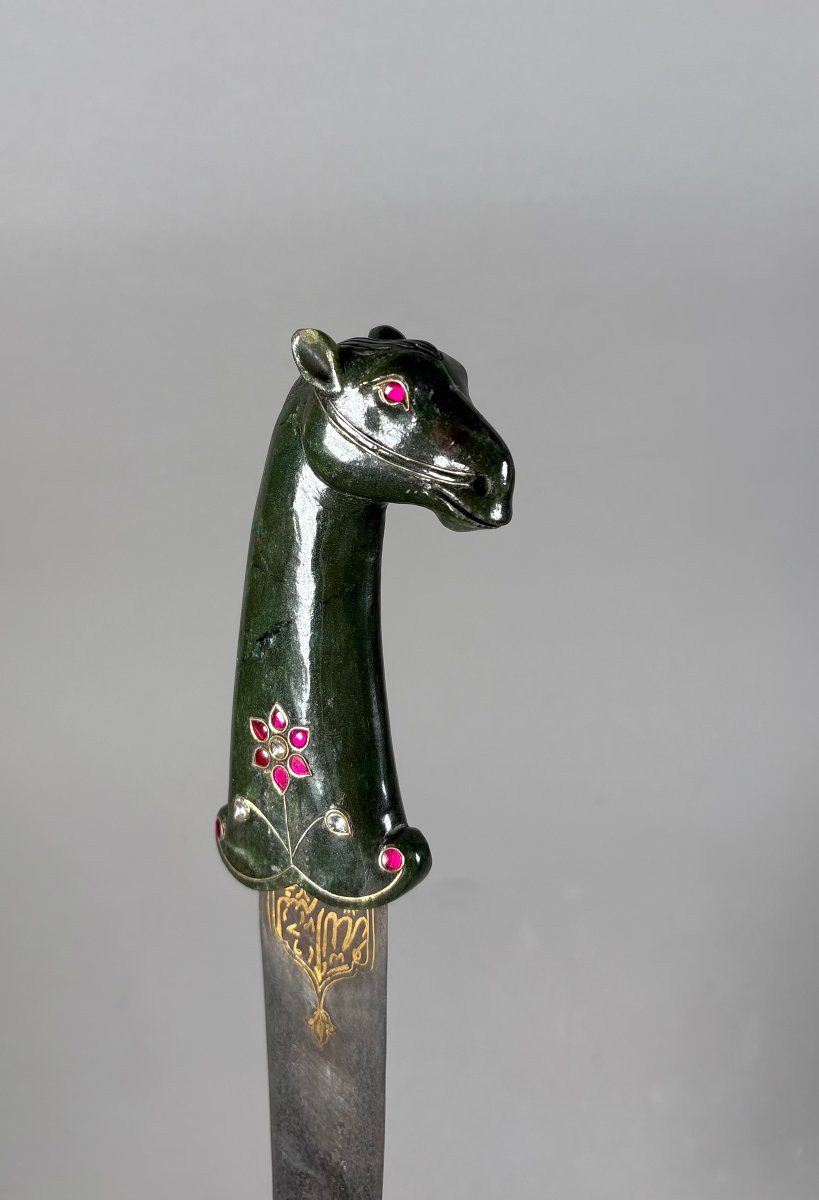 Horse-headed Jade Kard Dagger India Mughal Dynasty (1526-1857)-photo-2