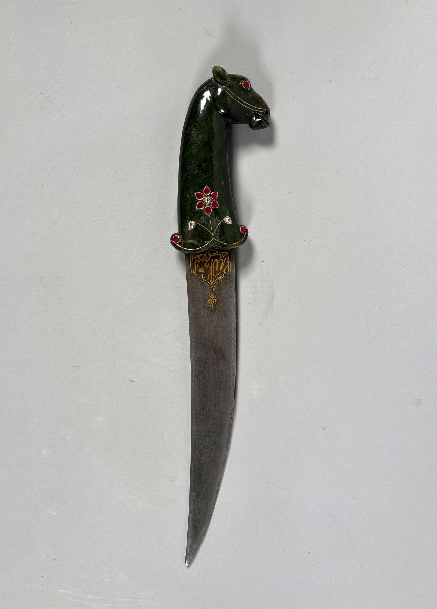 Horse-headed Jade Kard Dagger India Mughal Dynasty (1526-1857)-photo-3