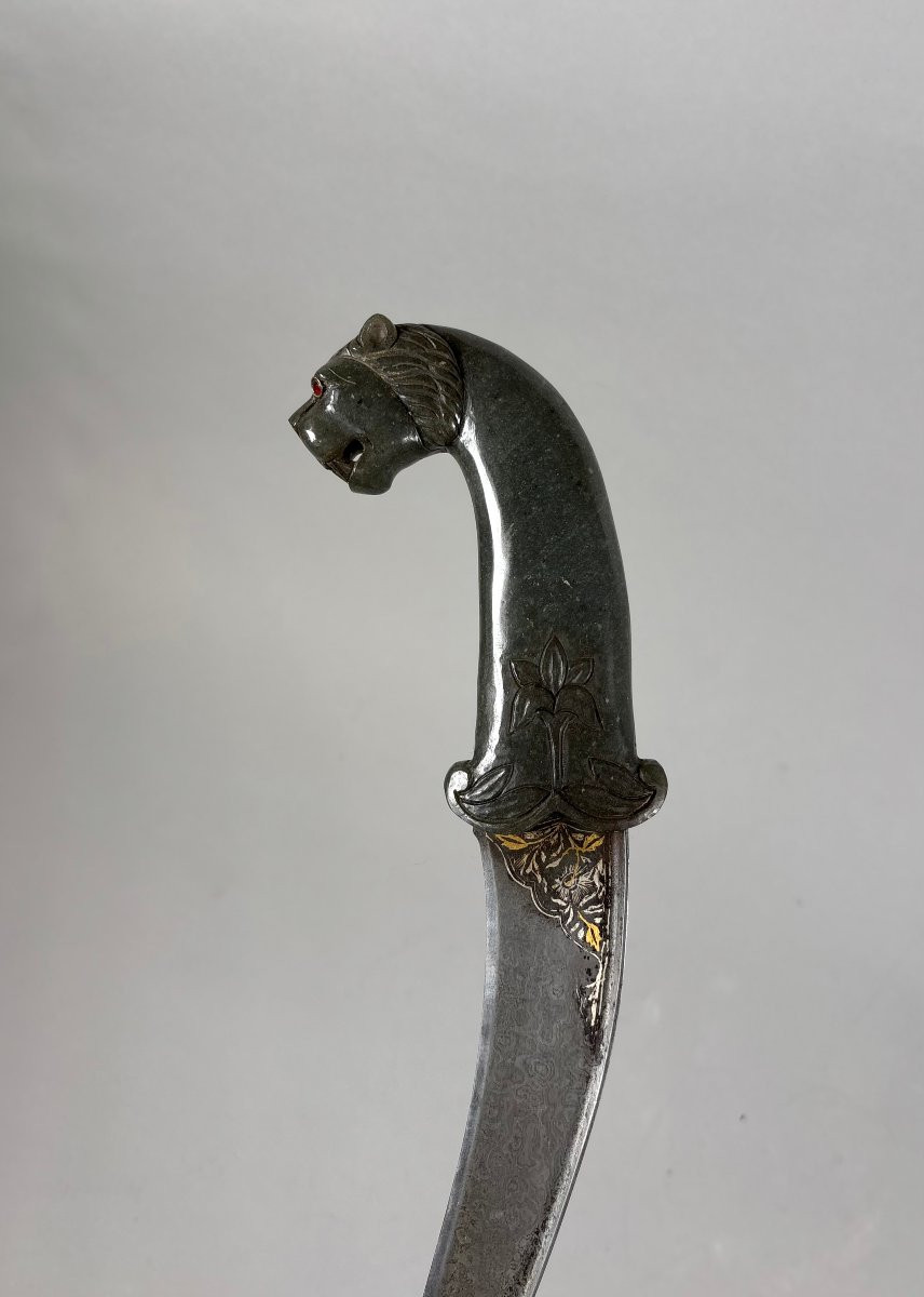 Poignard Kard en jade a tete de lion INDE Dynastie Mughal (1526-1857)-photo-4