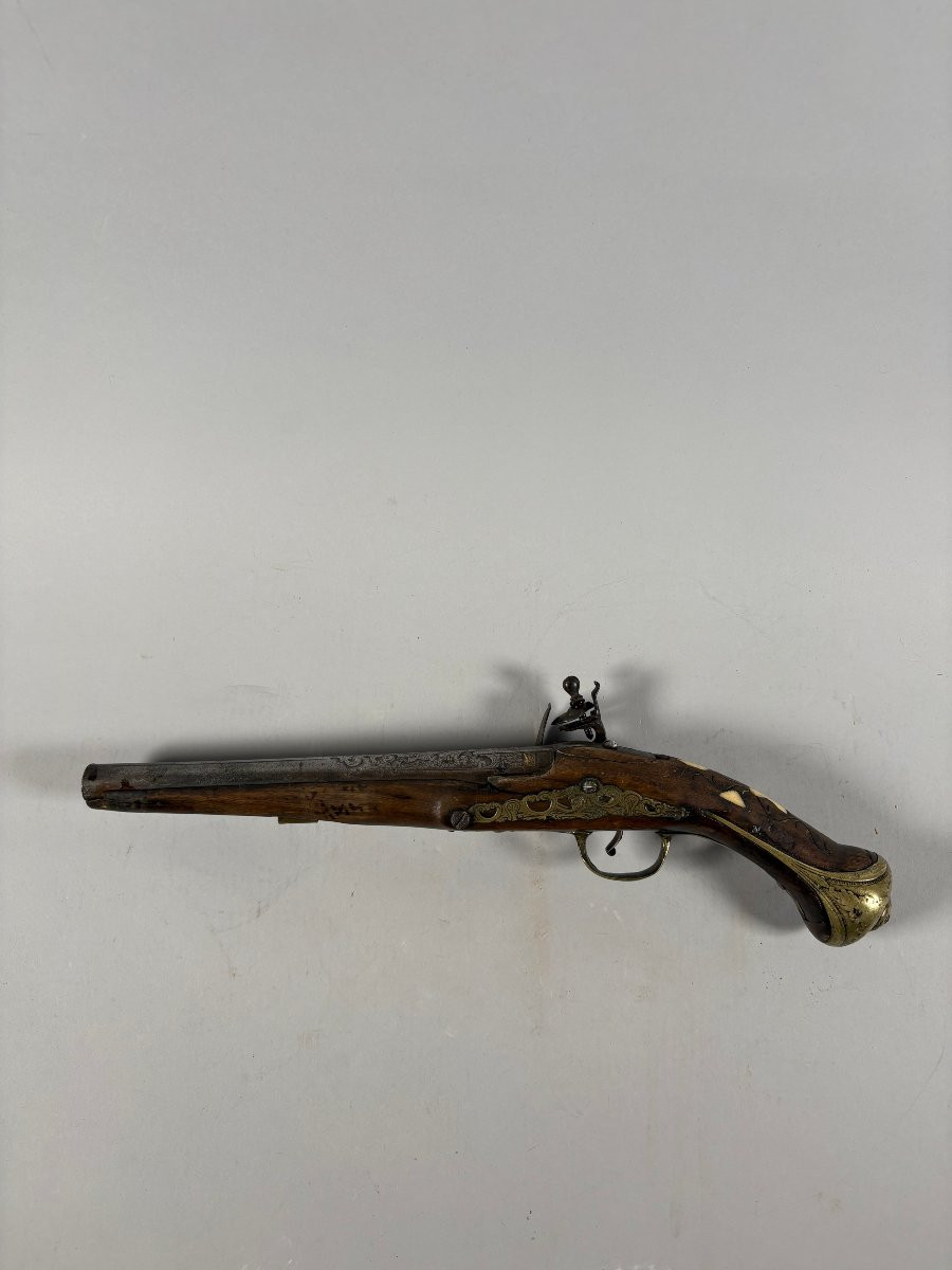 Spanish Flintlock Pistol 18th Century Circa 1700-photo-2