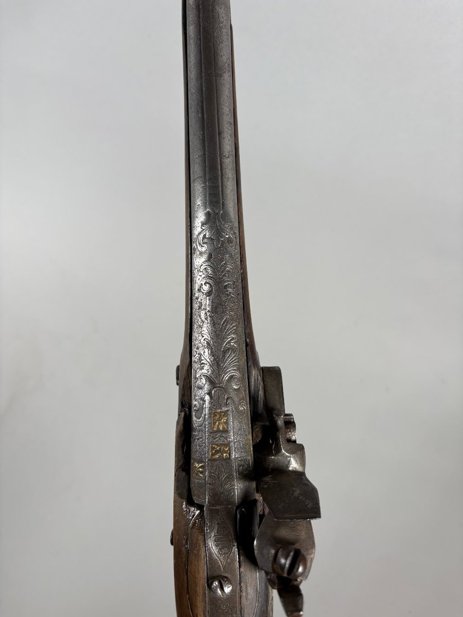 Spanish Flintlock Pistol 18th Century Circa 1700-photo-3