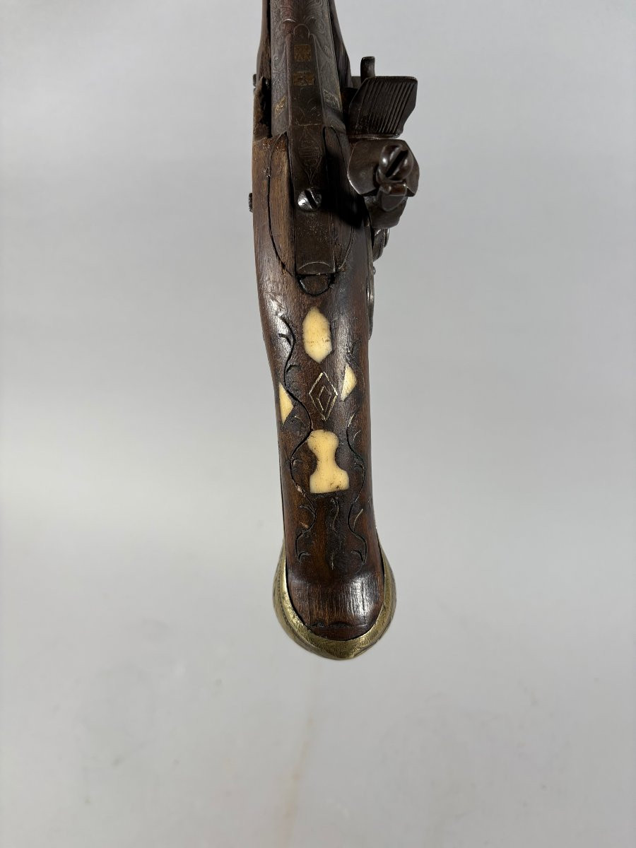 Spanish Flintlock Pistol 18th Century Circa 1700-photo-1