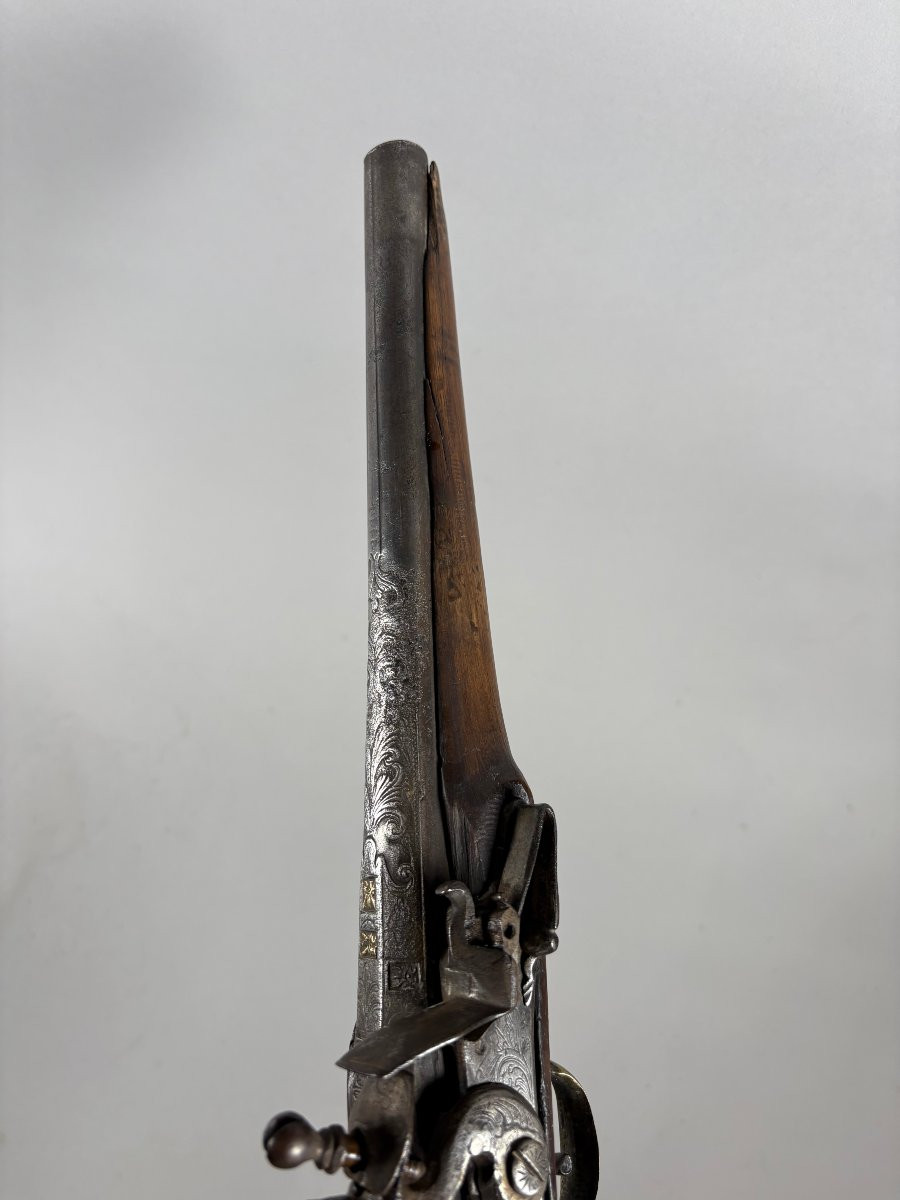 Spanish Flintlock Pistol 18th Century Circa 1700-photo-5