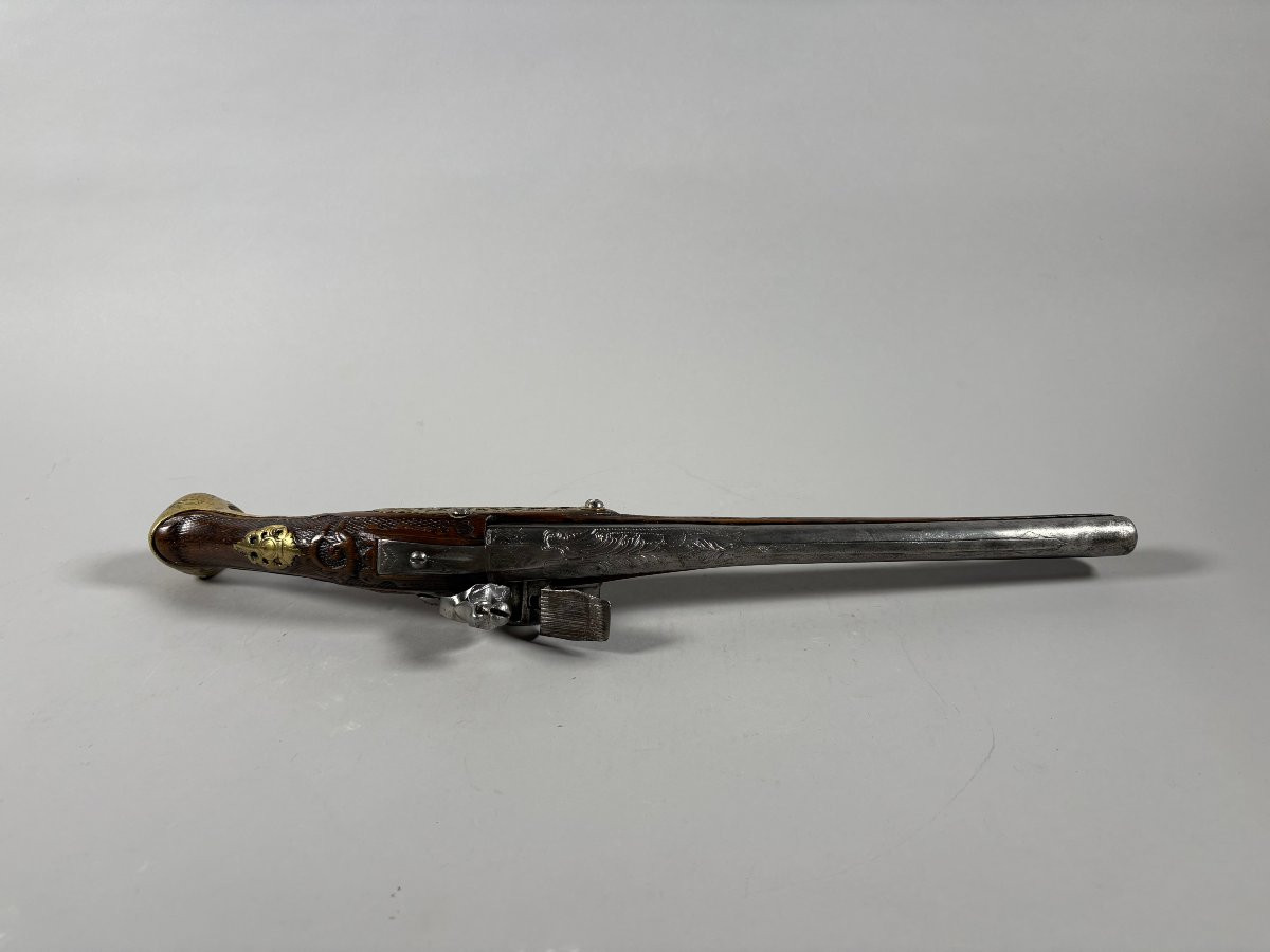 Oriental Flintlock Pistol 18th Century Circa 1750-photo-4