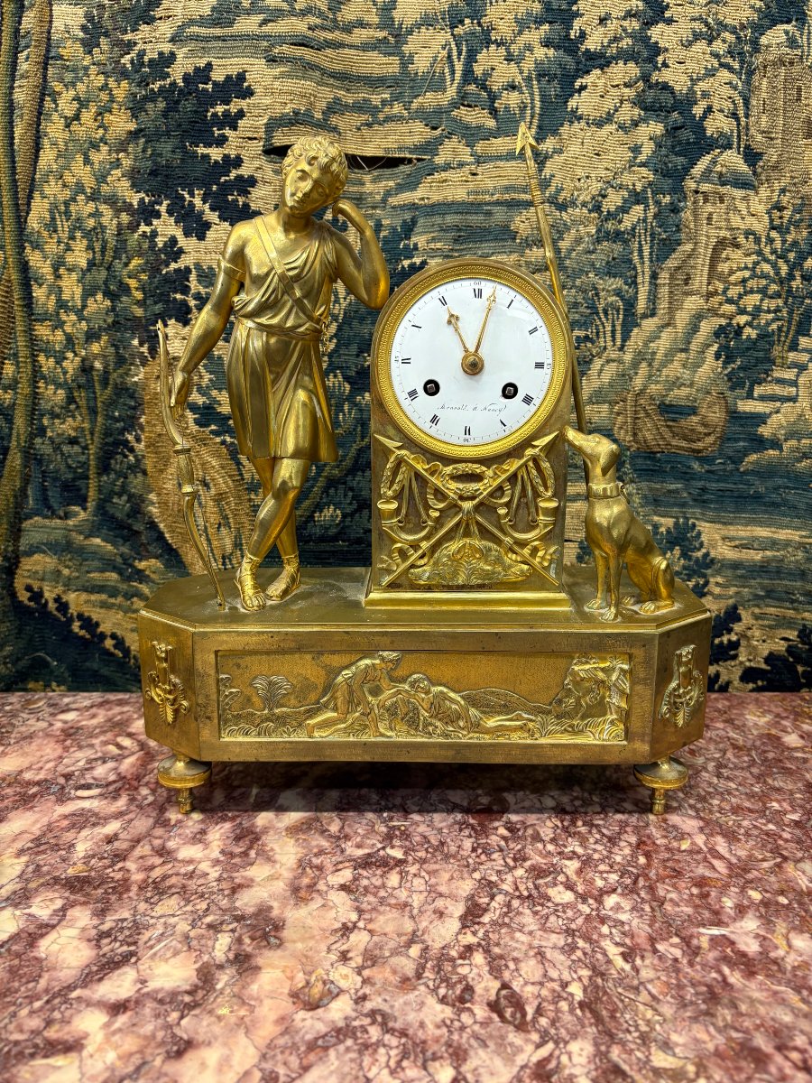 Clock   "melancholic Love," Empire Period, 19th Century, Circa 1800-photo-2