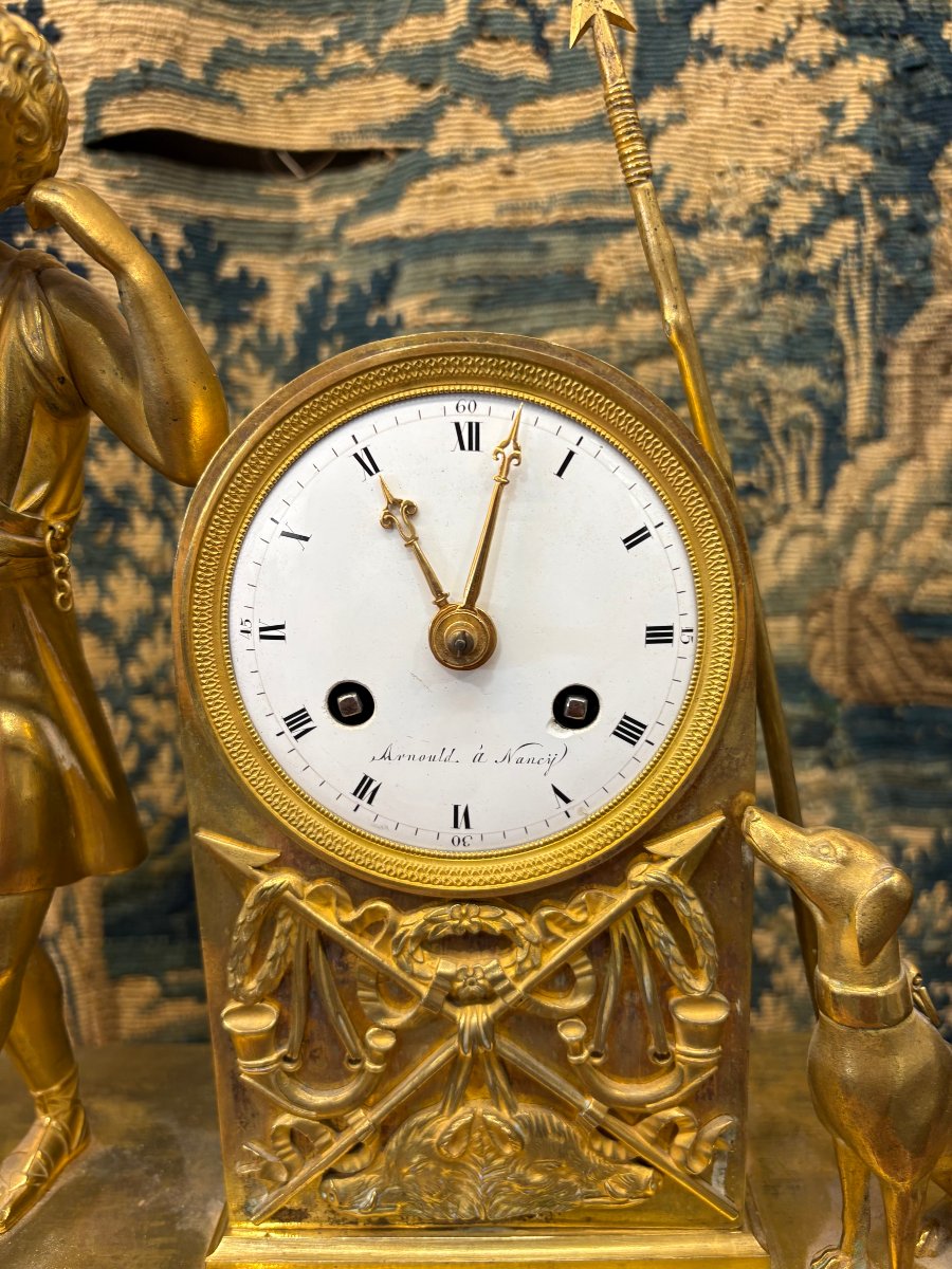 Clock   "melancholic Love," Empire Period, 19th Century, Circa 1800-photo-4