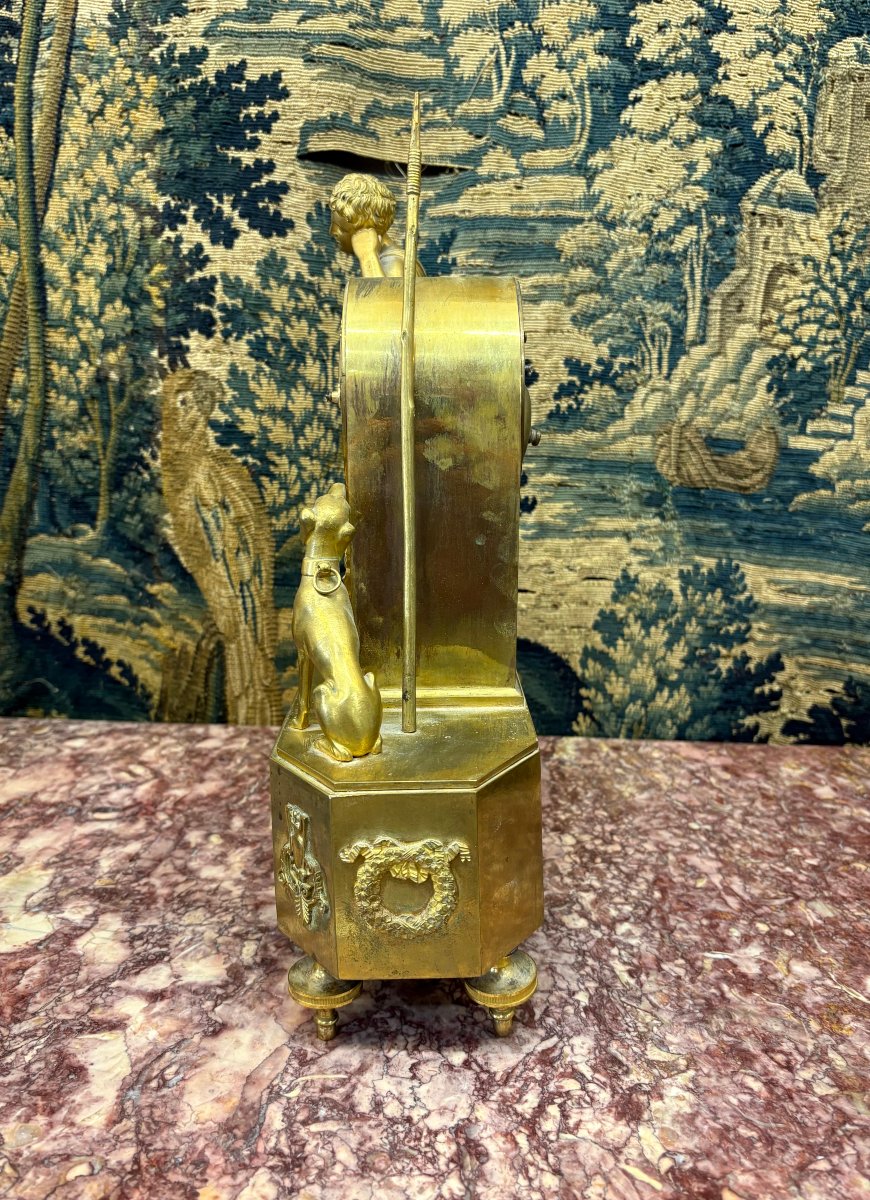 Clock   "melancholic Love," Empire Period, 19th Century, Circa 1800-photo-1