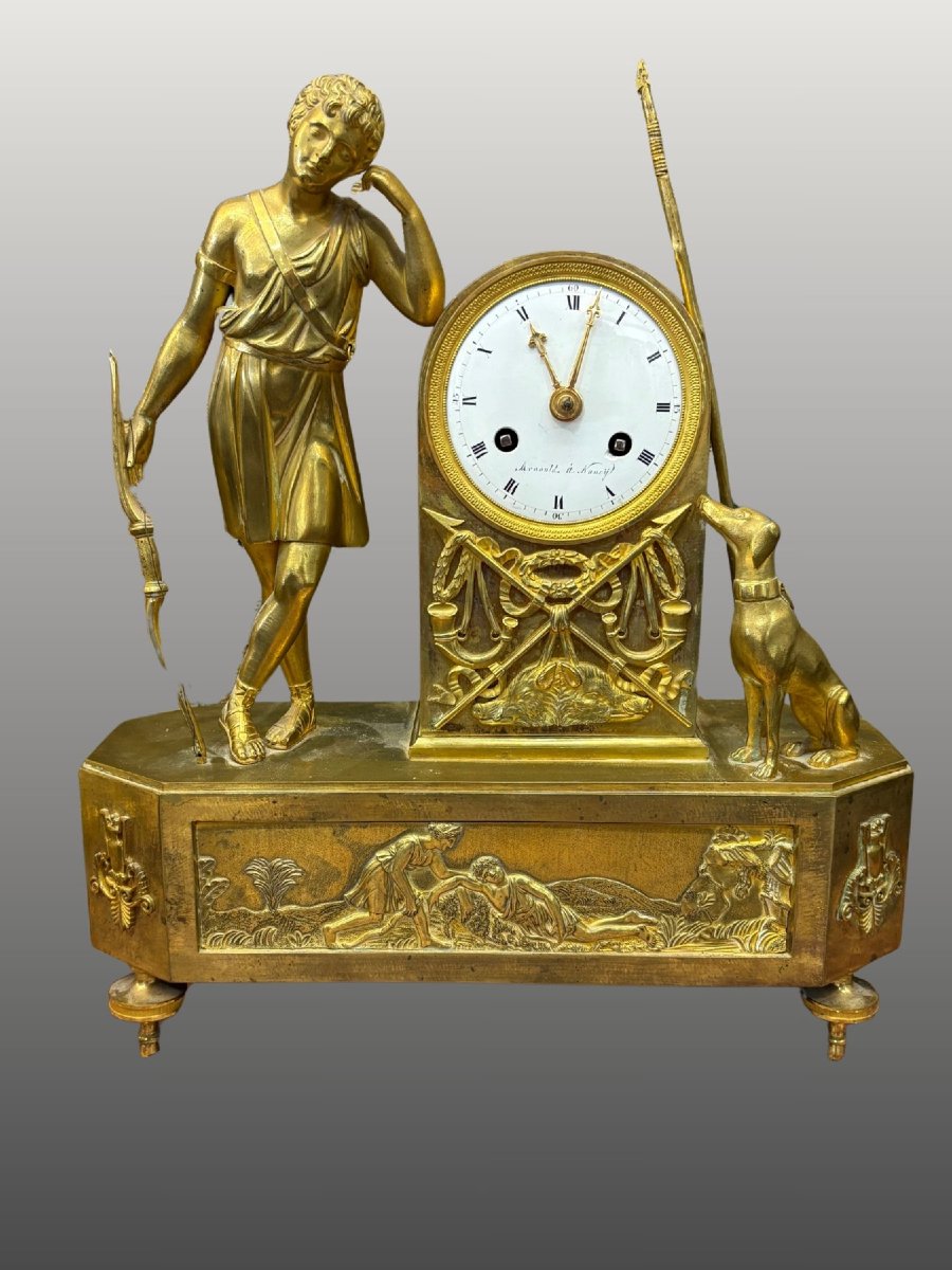 Clock   "melancholic Love," Empire Period, 19th Century, Circa 1800