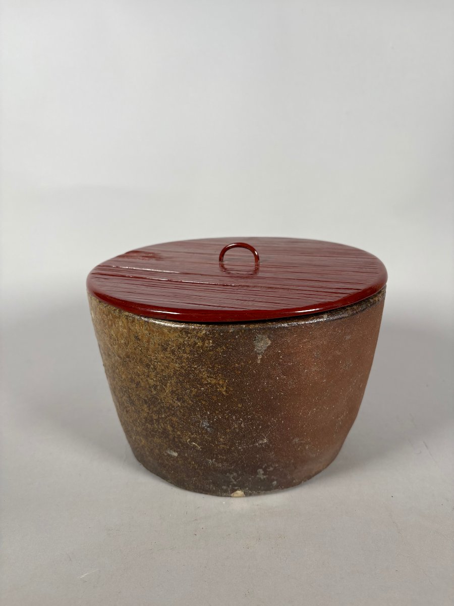 Stoneware And Lacquer Water Container - Japan - Edo Period (1615–1868)-photo-2