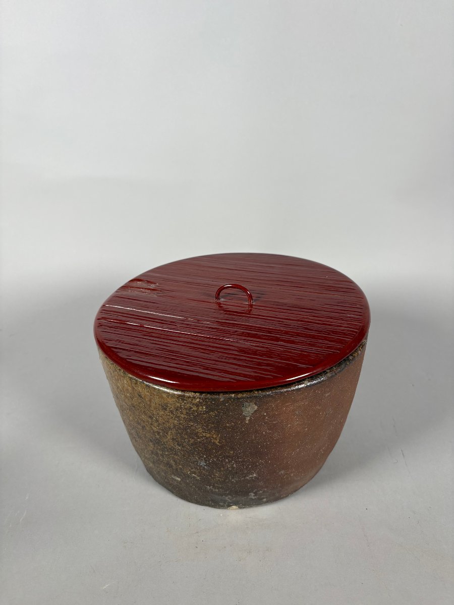 Stoneware And Lacquer Water Container - Japan - Edo Period (1615–1868)-photo-3