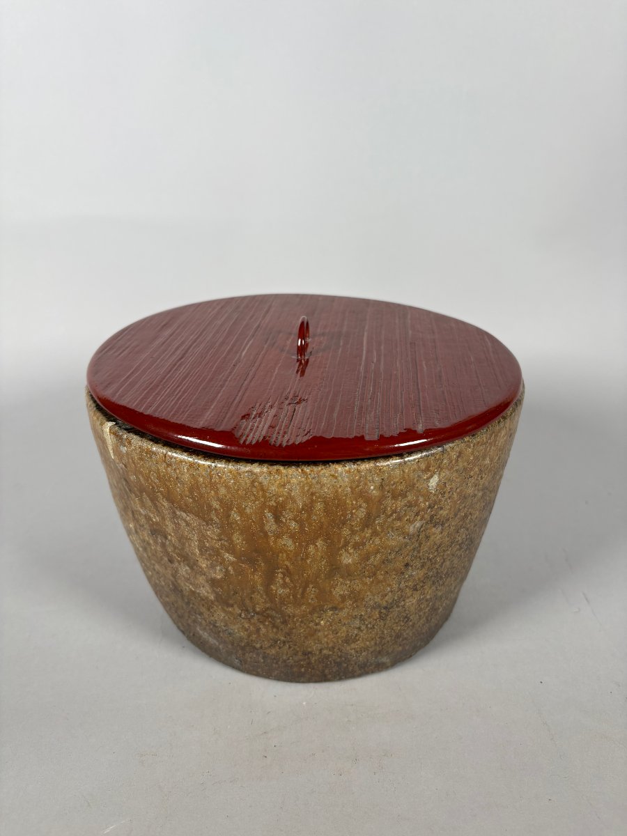 Stoneware And Lacquer Water Container - Japan - Edo Period (1615–1868)-photo-1