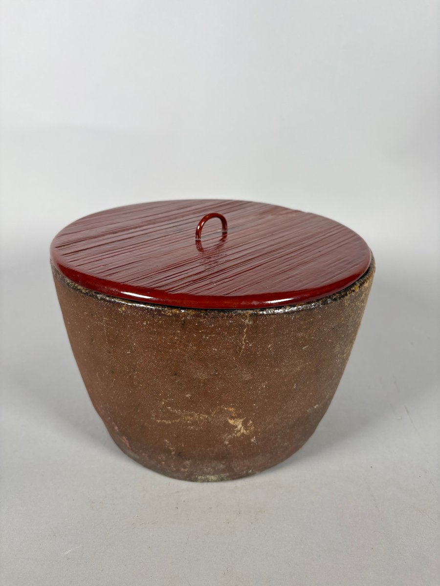 Stoneware And Lacquer Water Container - Japan - Edo Period (1615–1868)-photo-2