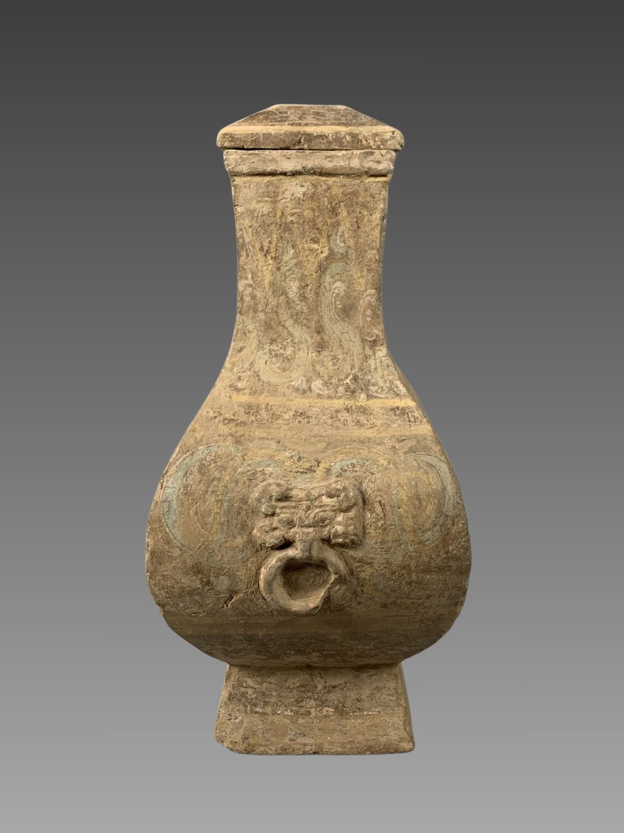 Polychrome Terracotta Vase, Early Han Dynasty (206 Bc–220 Ad). Ancient China
