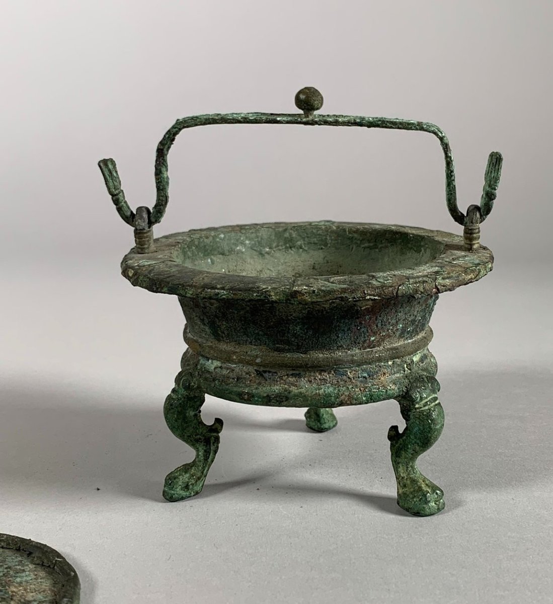 Récipient En Bronze Epoque Romaine antique Ier-IIème siècle Archéologie-photo-4
