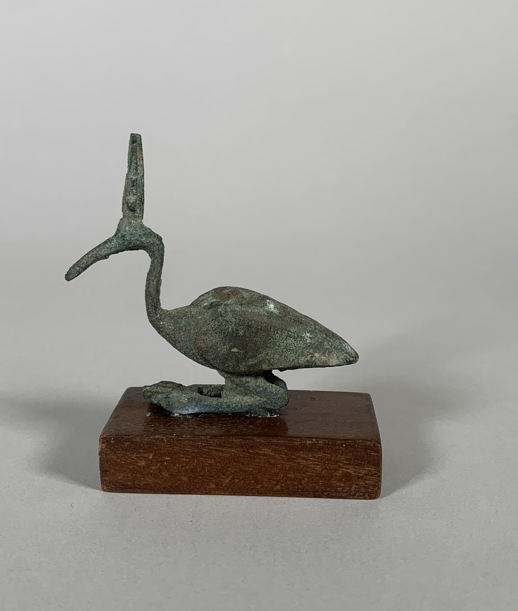 Statuette de THOT-IBIS Bronze à patine verte   Egypte période Ptolemaique 332–30 av. J.-C.-photo-3