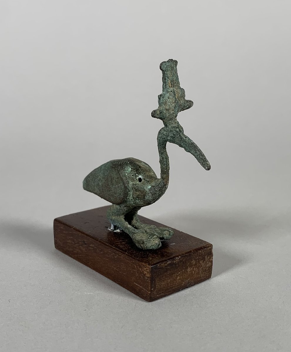 Statuette de THOT-IBIS Bronze à patine verte   Egypte période Ptolemaique 332–30 av. J.-C.-photo-2