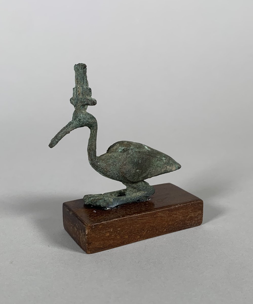 Statuette de THOT-IBIS Bronze à patine verte   Egypte période Ptolemaique 332–30 av. J.-C.