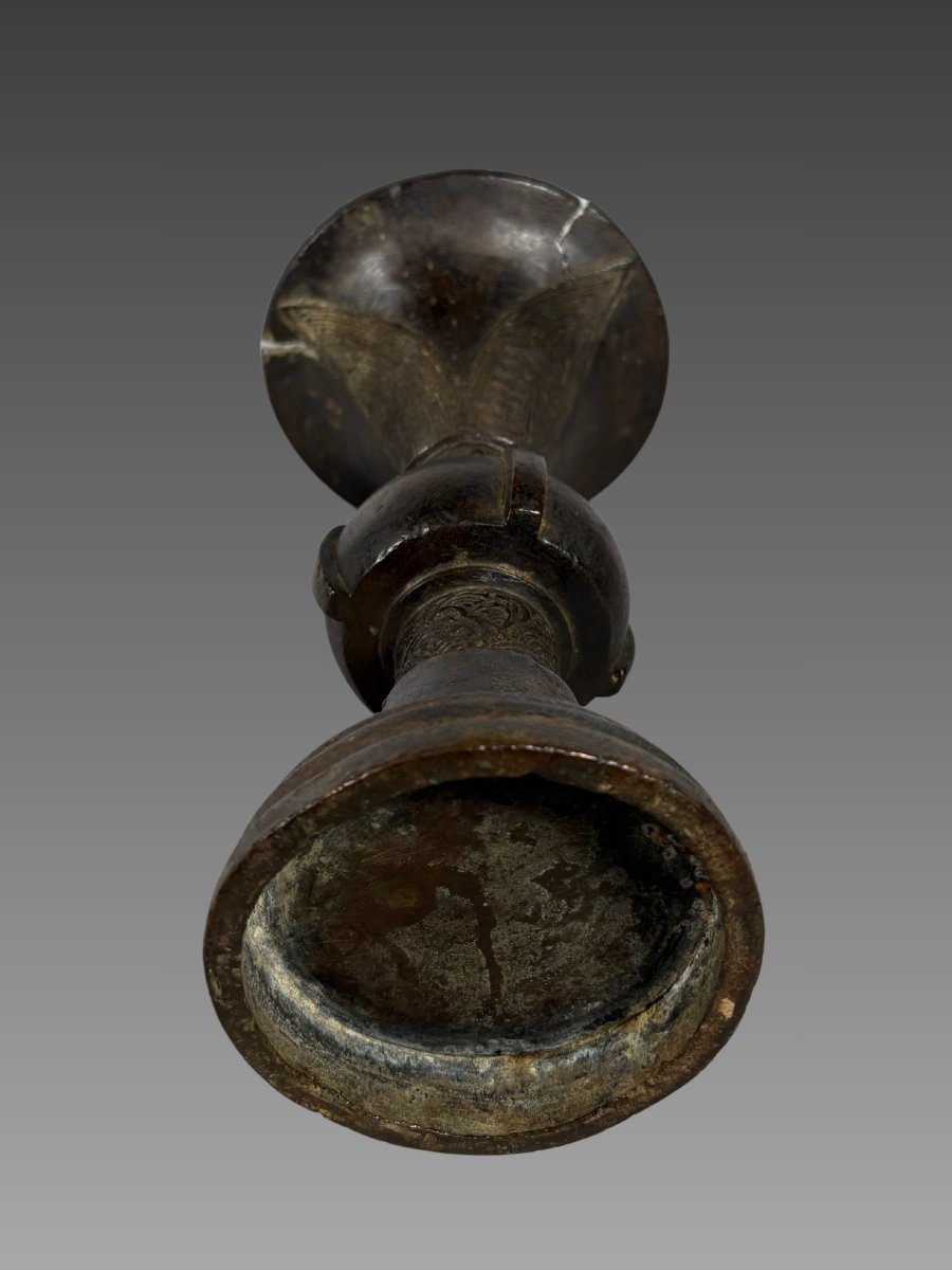 Vase Gu en bronze Dynastie Song (960-1279) Chine antique-photo-4