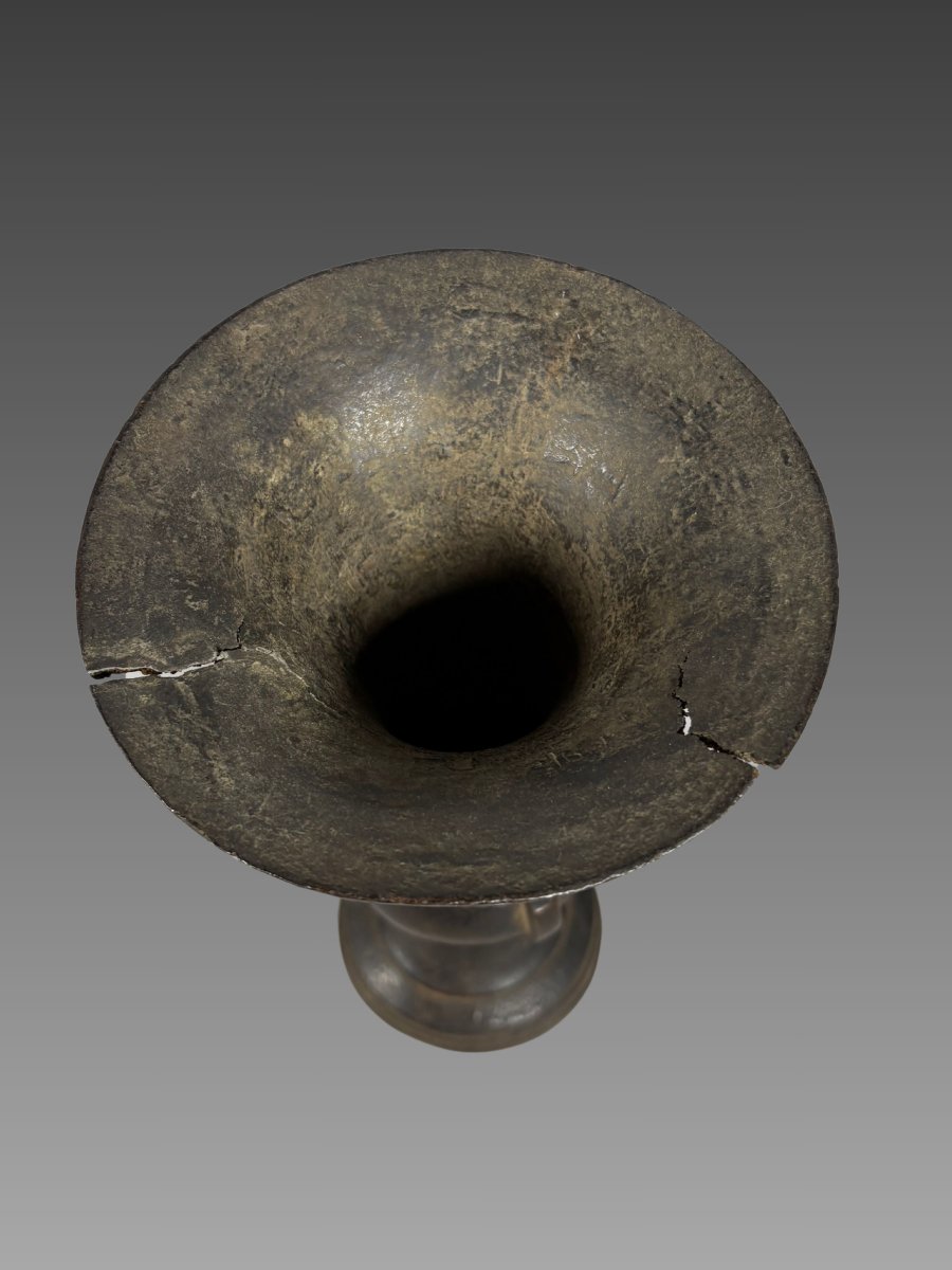 Vase Gu en bronze Dynastie Song (960-1279) Chine antique-photo-1