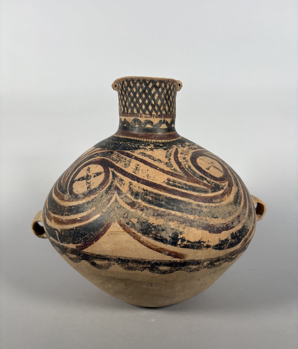 Vase en terre cuite peinte période néolithique, Yangshao 4500-3000 BC archéologie-photo-3