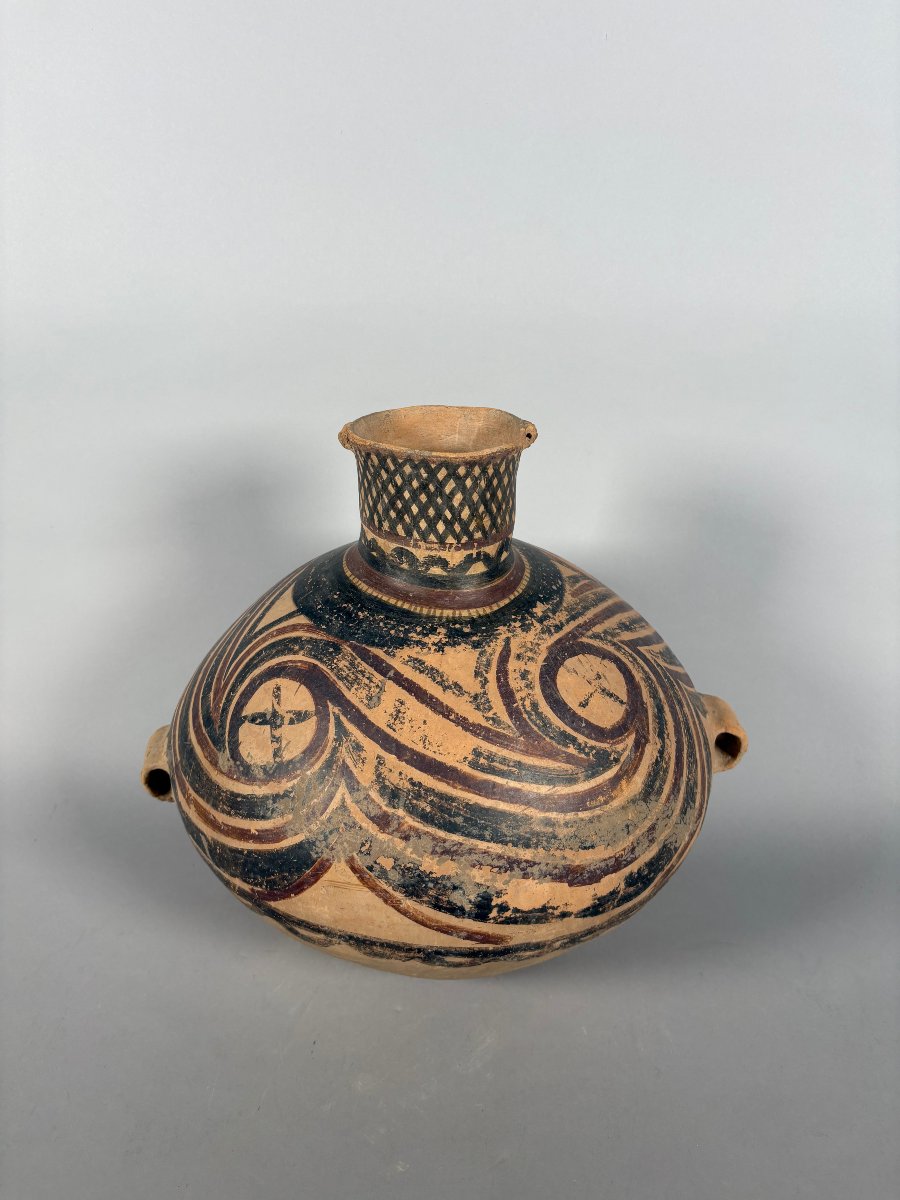 Vase en terre cuite peinte période néolithique, Yangshao 4500-3000 BC archéologie-photo-2