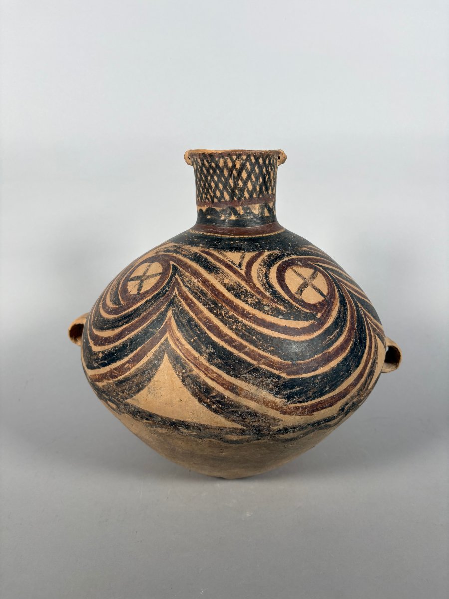 Vase en terre cuite peinte période néolithique, Yangshao 4500-3000 BC archéologie