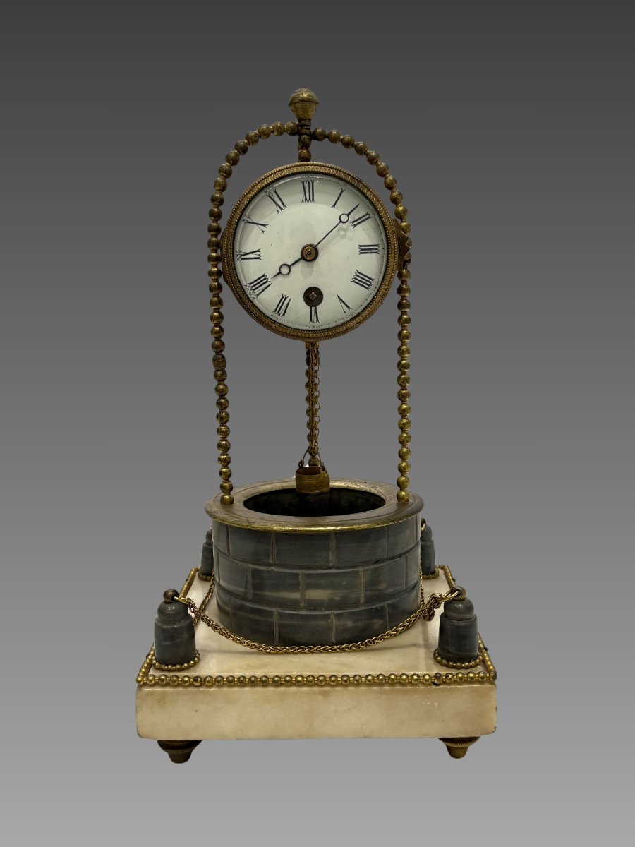 Pendule au puit d'époque Louis XVI,  fin XVIIIème siecle-photo-2