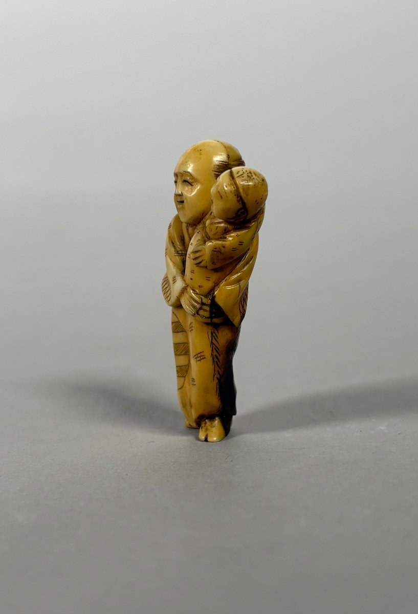 Netsuke en ivoire Japon Ere Meiji XIXème siècles-photo-3