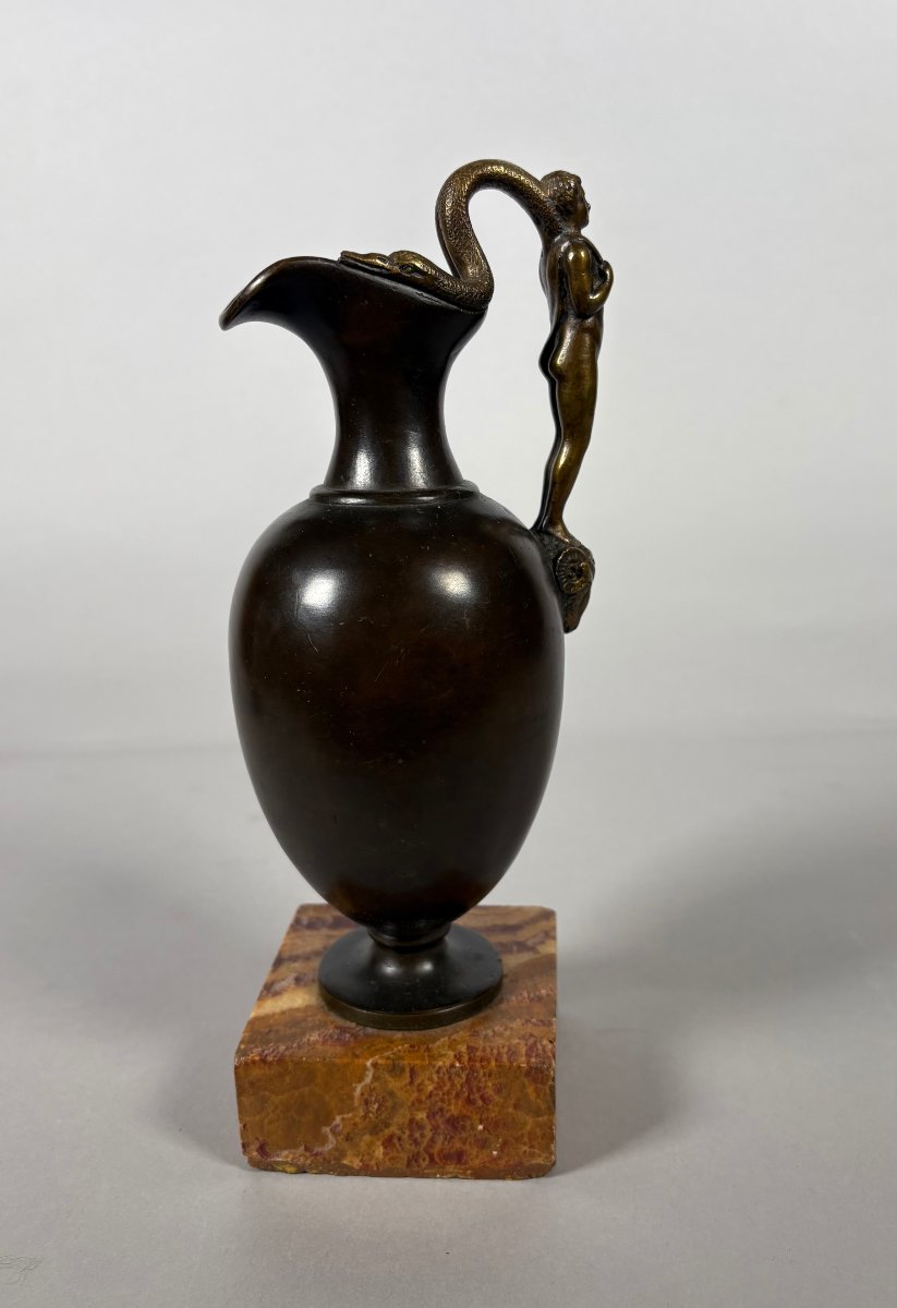 Œnochoé en bronze d'après la Grece Antique XIXeme siecle Grand tour-photo-3