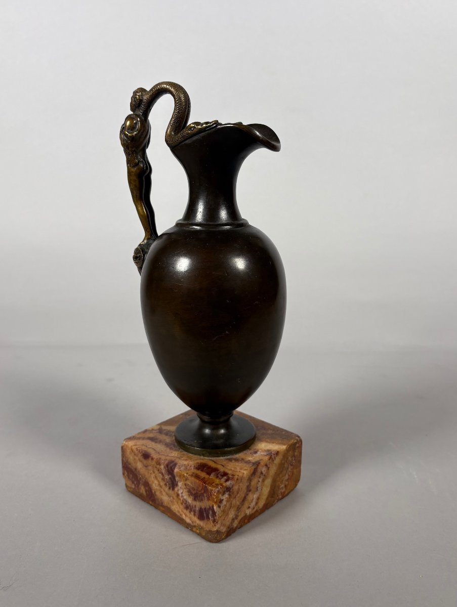 Œnochoé en bronze d'après la Grece Antique XIXeme siecle Grand tour-photo-3