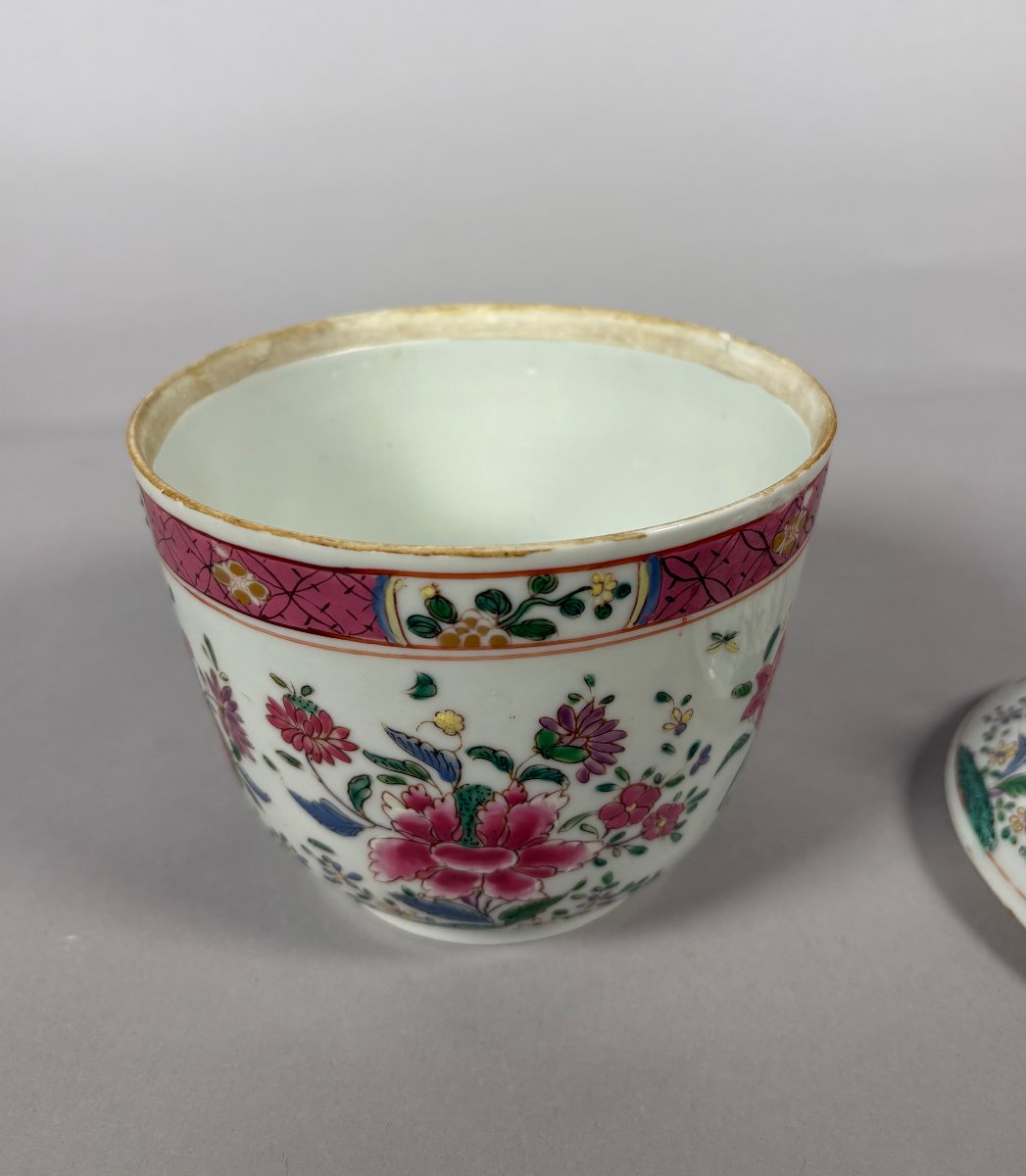 Bouillon en porcelaine - Compagnie des indes orientales - XVIIIe - Chine - Famille Rose -photo-1