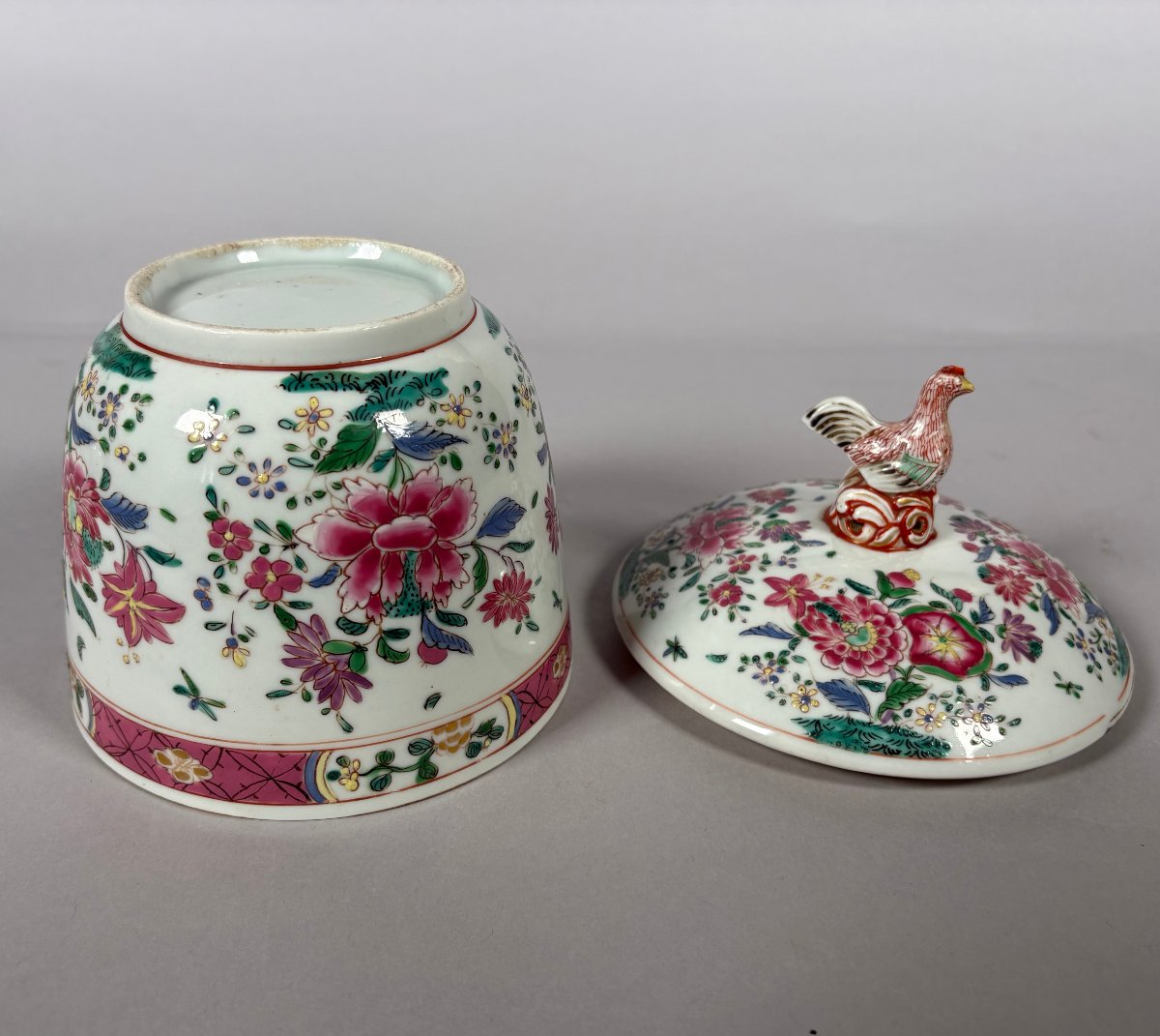 Bouillon en porcelaine - Compagnie des indes orientales - XVIIIe - Chine - Famille Rose -photo-2