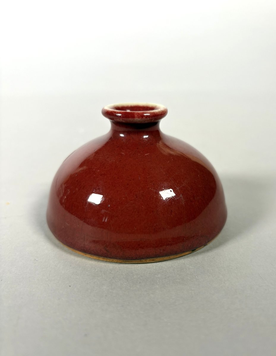 Godet a eau  en porcelaine rouge "Sang de bœuf" - Chine  XIXème siecle-photo-2
