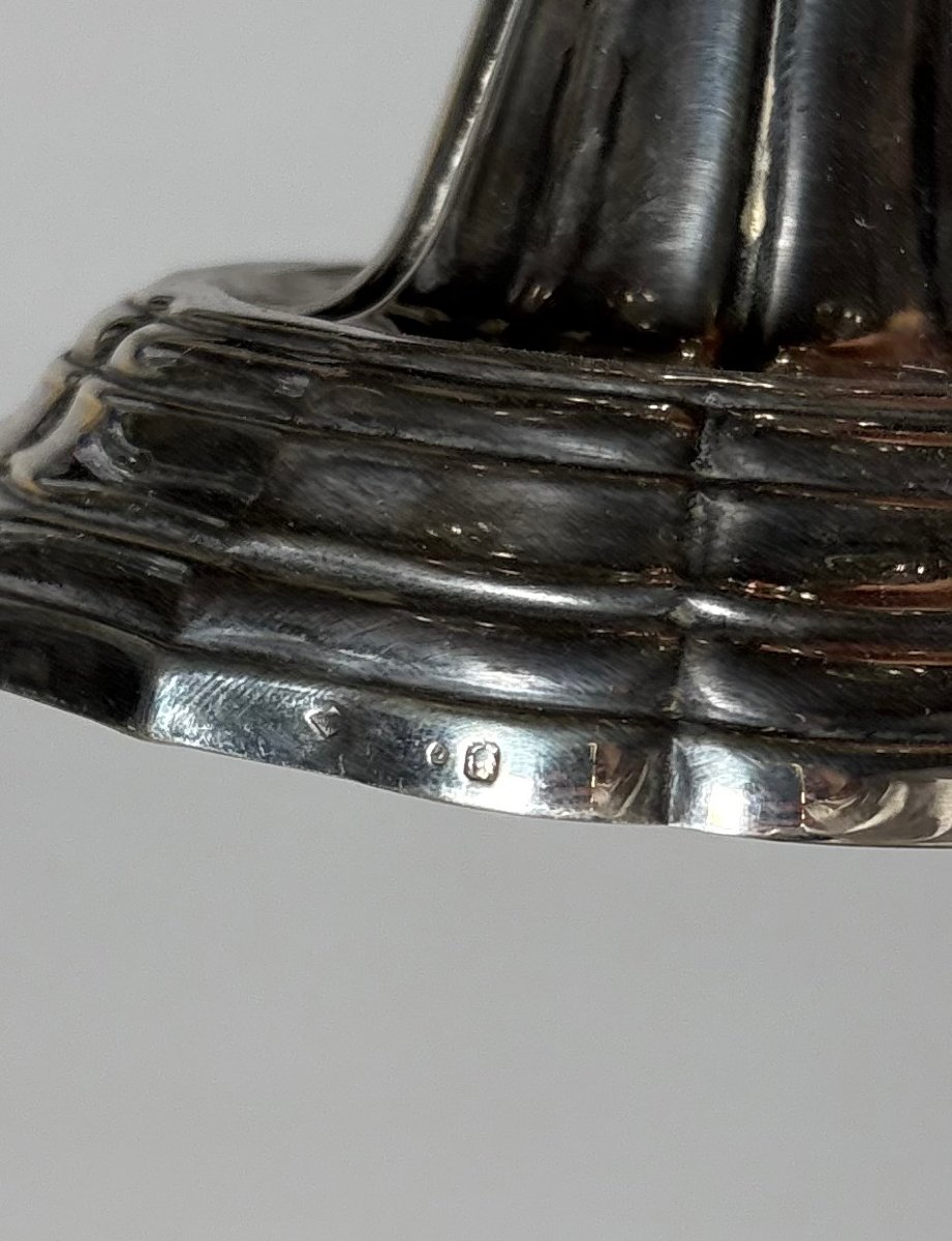 Paire de Candélabres en argent massif 950 style Louis XVI  -photo-1