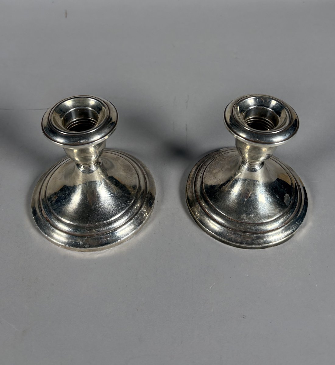 Pair Of American 925 Silver Candlesticks -photo-2