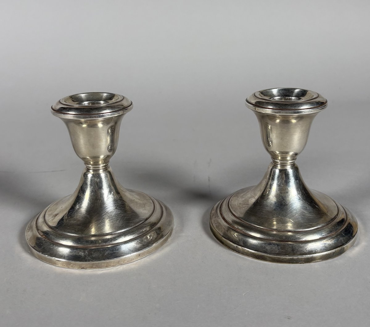 Pair Of American 925 Silver Candlesticks 