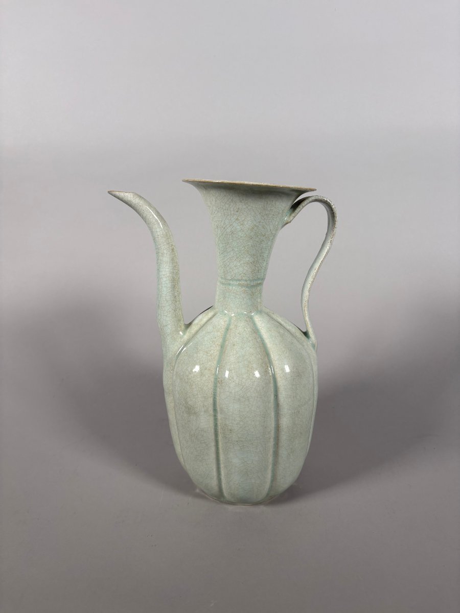 Verseuse Qinbaï en porcelaine céladon craquelé Chine, Dynastie Song (960-1279), Fours Jizhou-photo-4