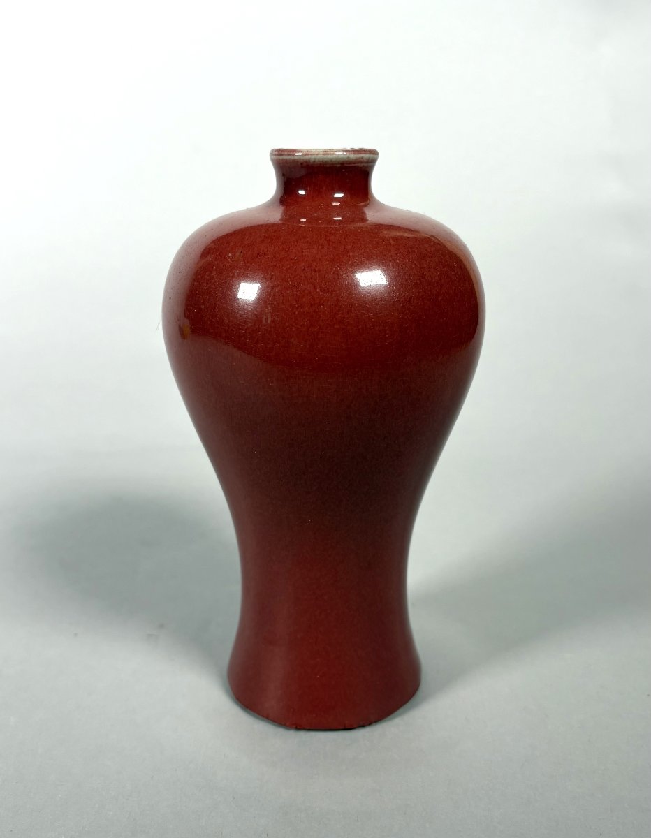 Vase Meiping rouge sang de bœuf en porcelaine  Chine    XIXème siècle -photo-2