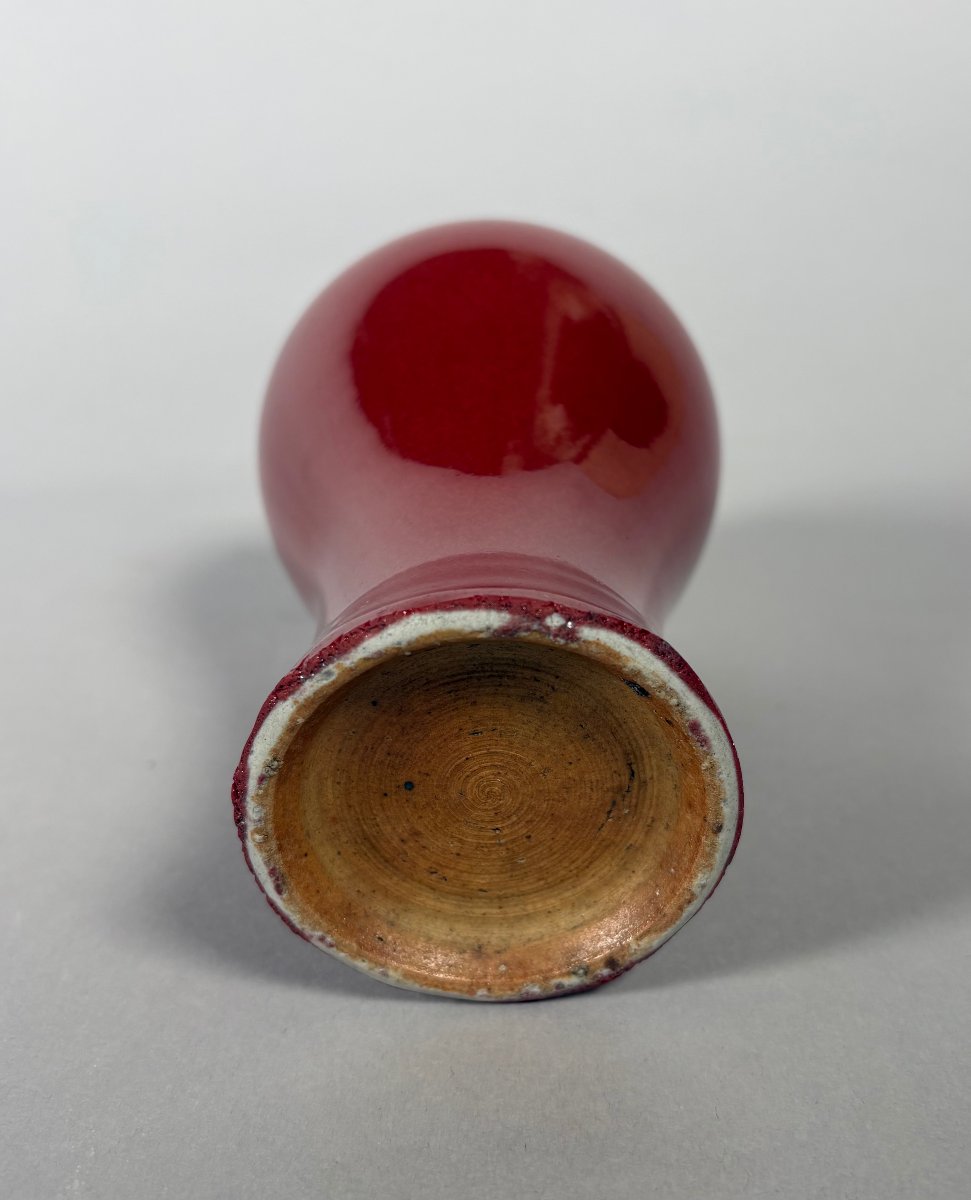 Vase Meiping rouge sang de bœuf en porcelaine  Chine    XIXème siècle -photo-1