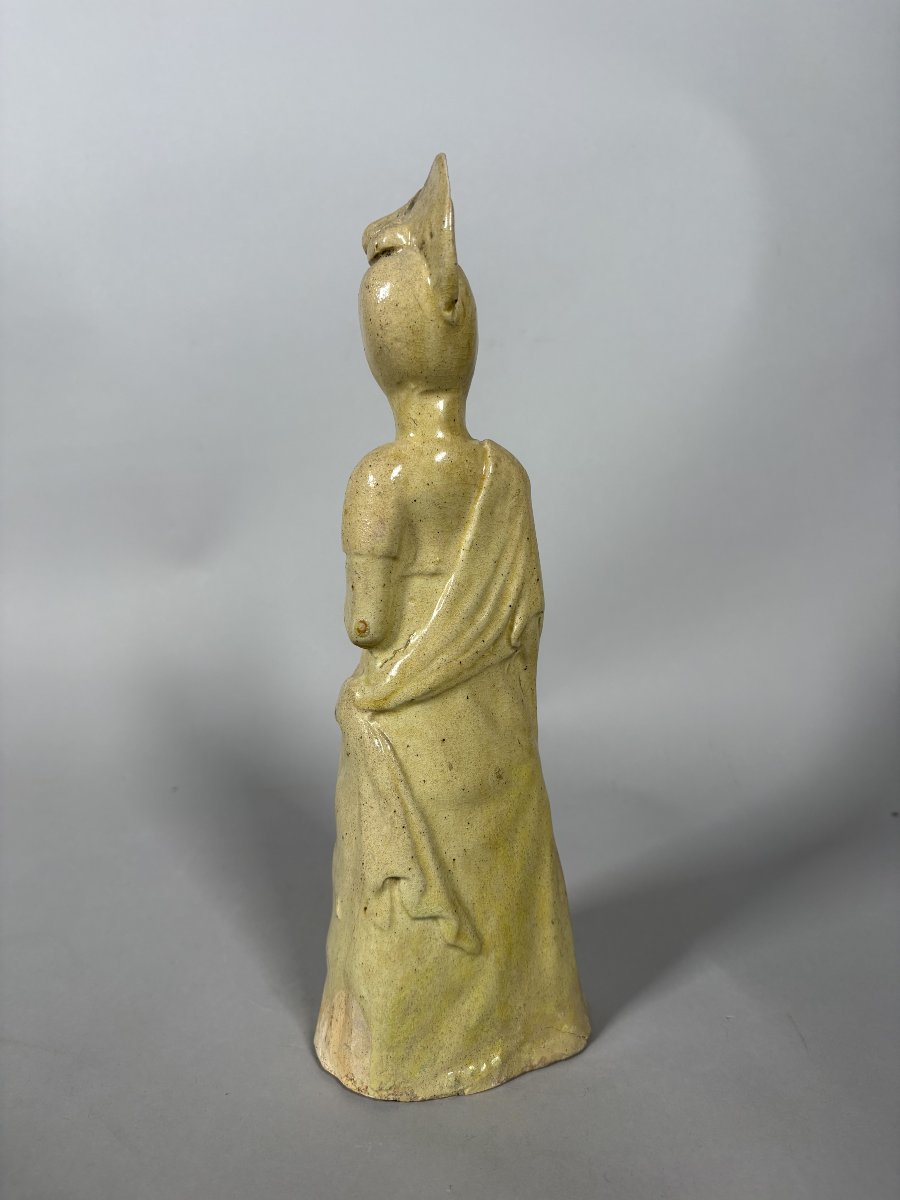 Sculpture d'un dame de cour Sui dynasty  (581-618) Chine terre cuire glaçuré-photo-3