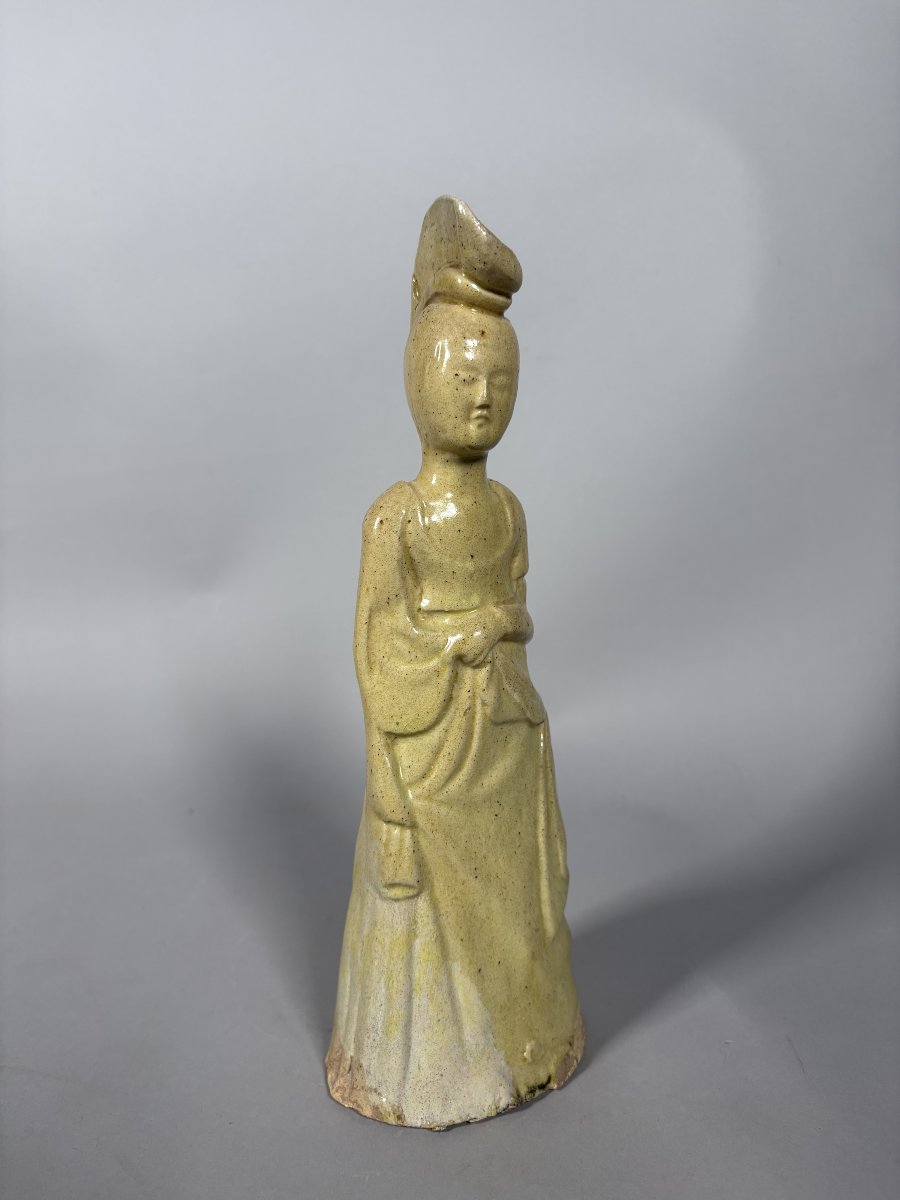 Sculpture d'un dame de cour Sui dynasty  (581-618) Chine terre cuire glaçuré-photo-1