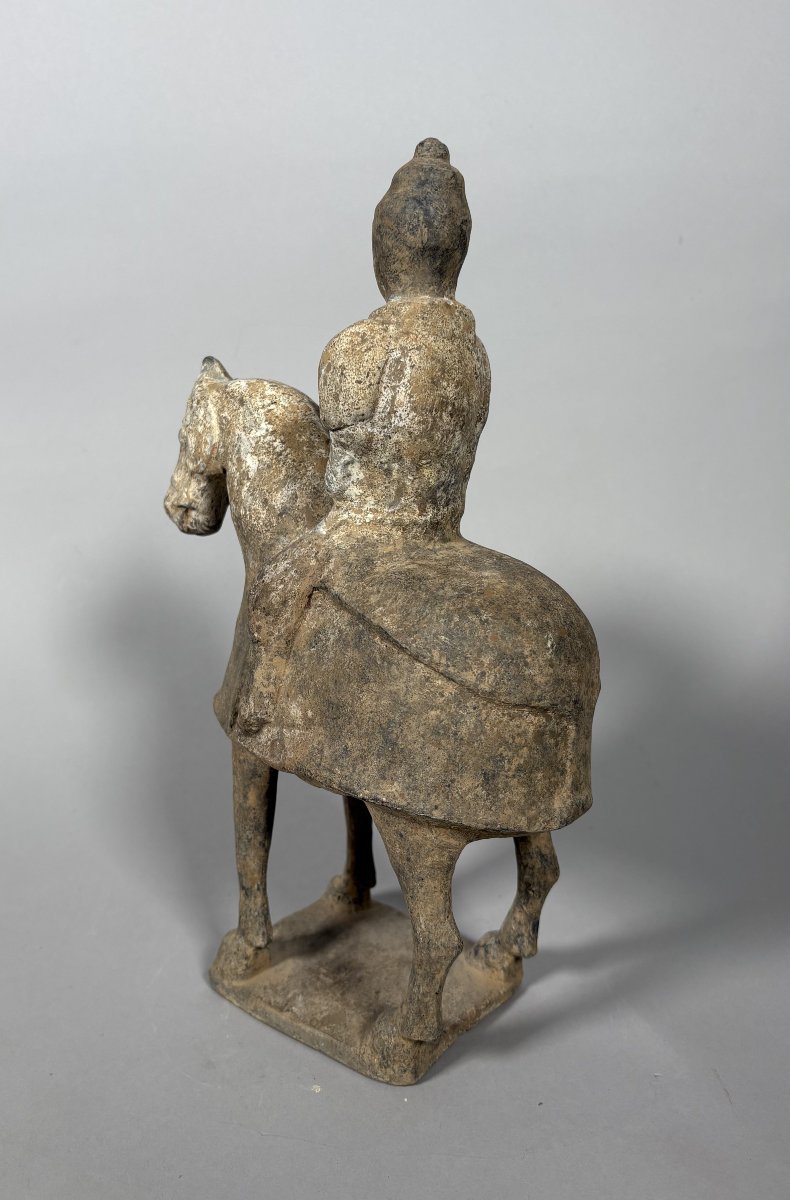 Sculpture d'un cavalier Mingqi Chine Dynastie Tang (618-907)-photo-2