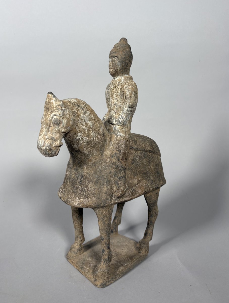 Sculpture d'un cavalier Mingqi Chine Dynastie Tang (618-907)-photo-5