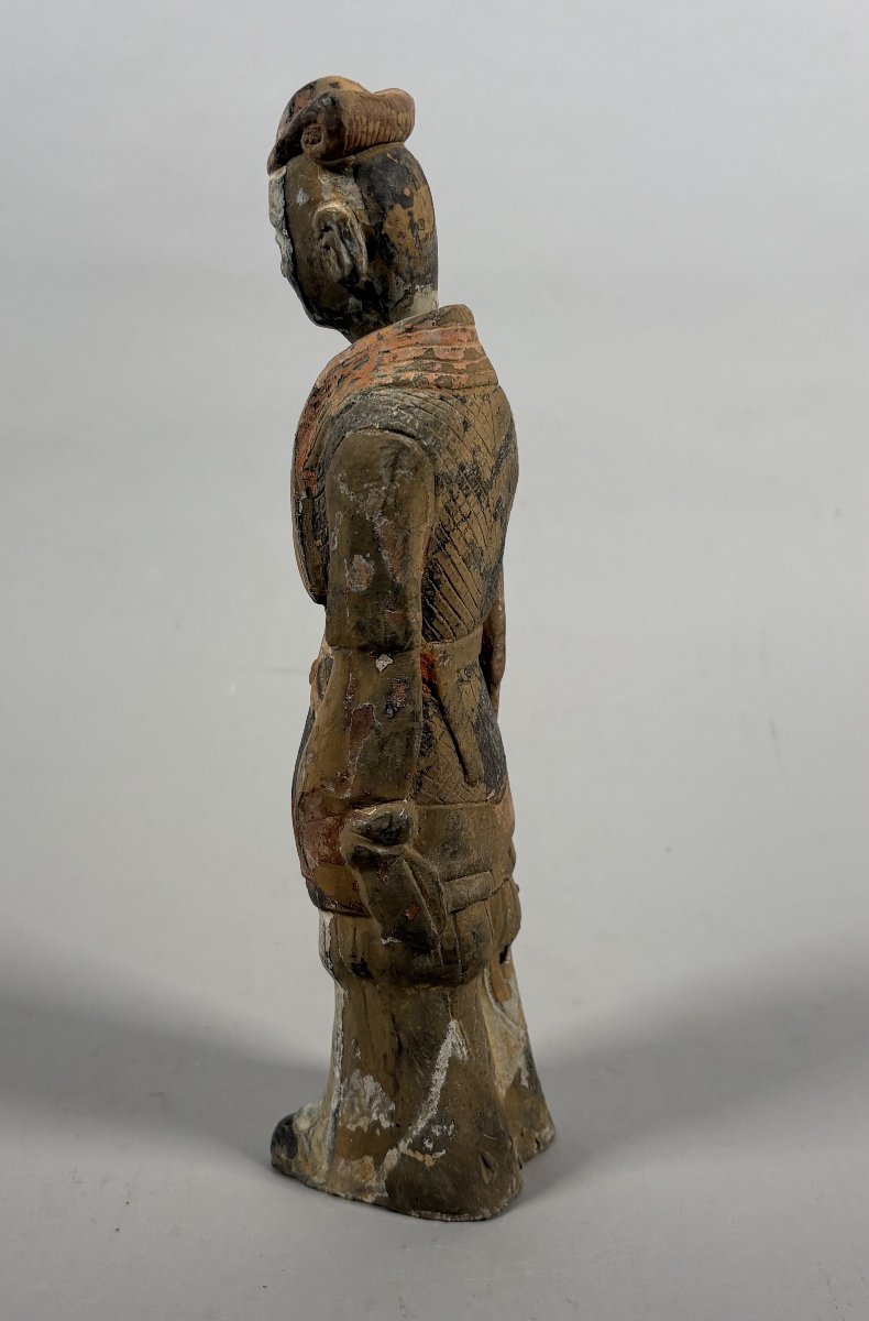 Sculpture d'un serviteur Mingqi tete amovible Chine Dynastie Tang (618-907)-photo-4