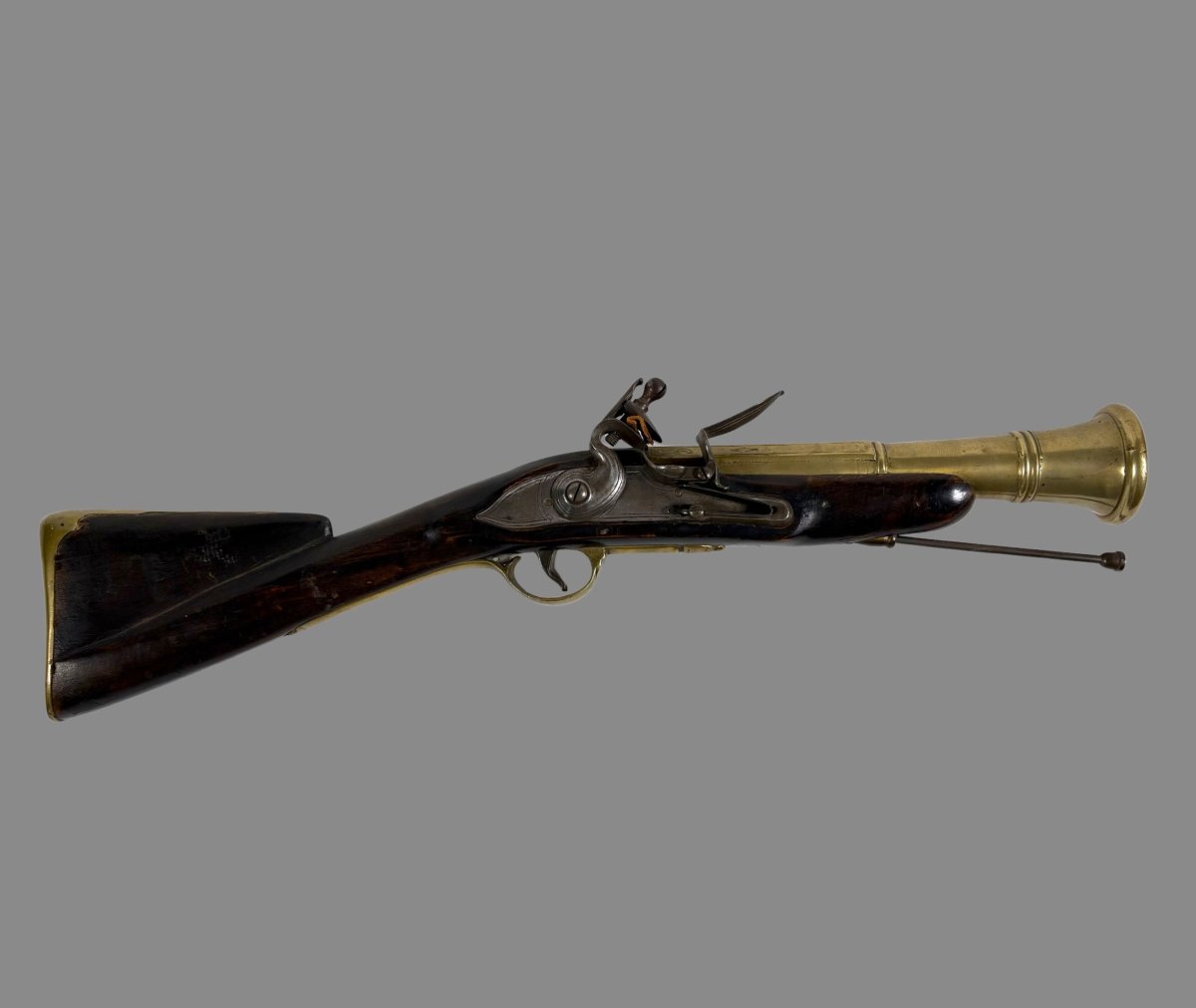 Spanish Naval Flintlock Tromblon Made Of Bronze 