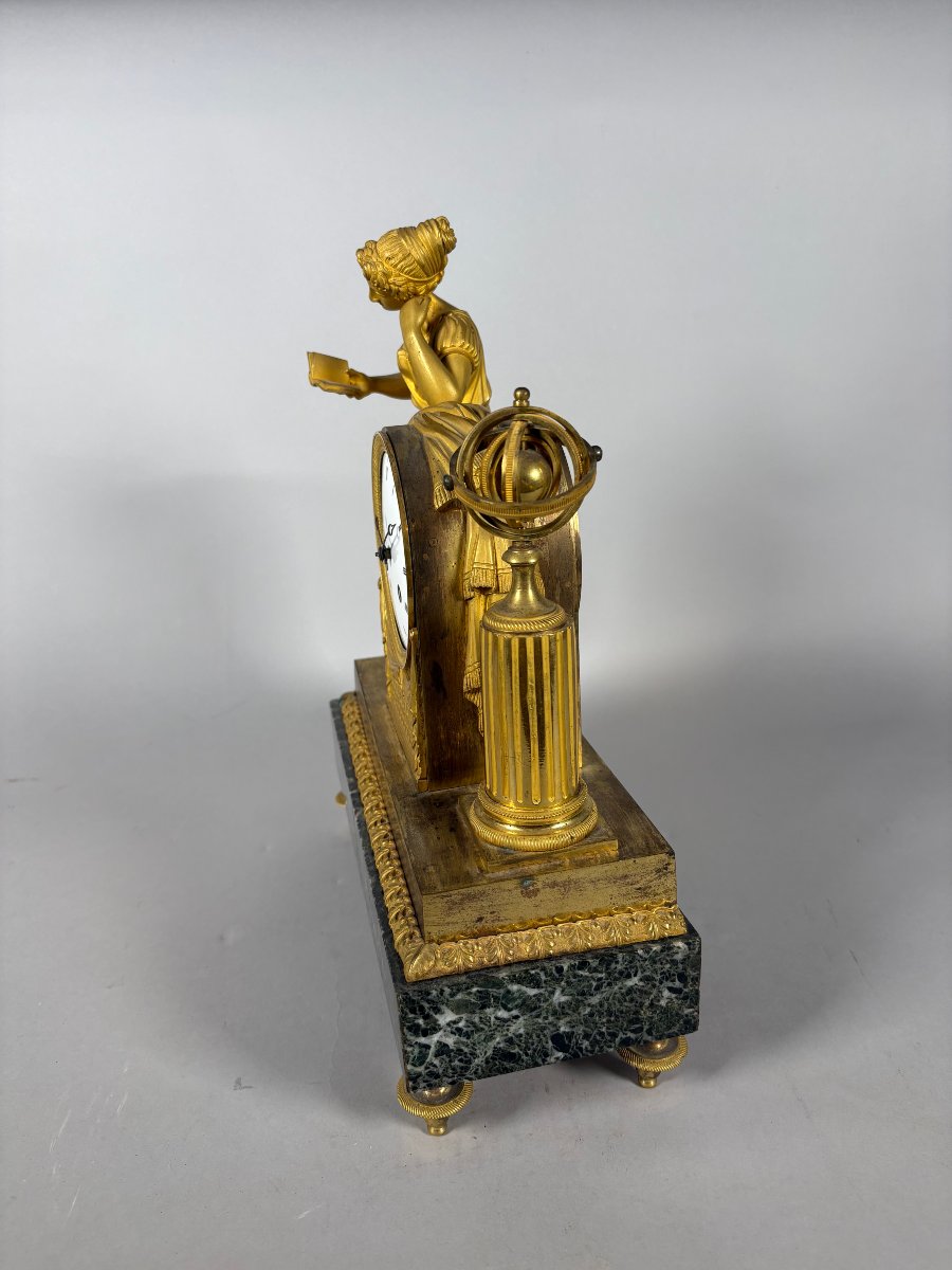 Pendule d'époque Empire Allegorie du savoir XIXeme Siecle-photo-3